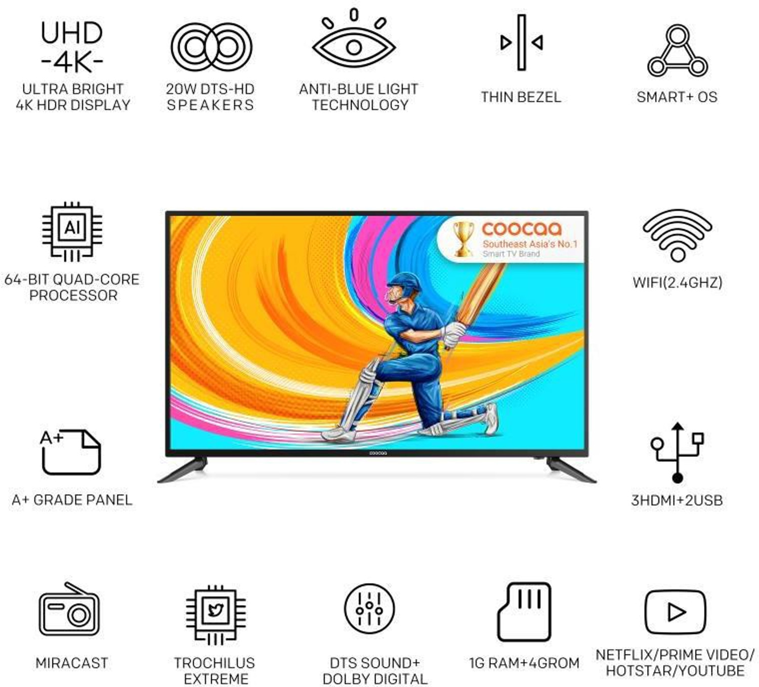 Image of Coocaa 127 cm (50 inch) Ultra HD (4K) LED Smart Linux TV