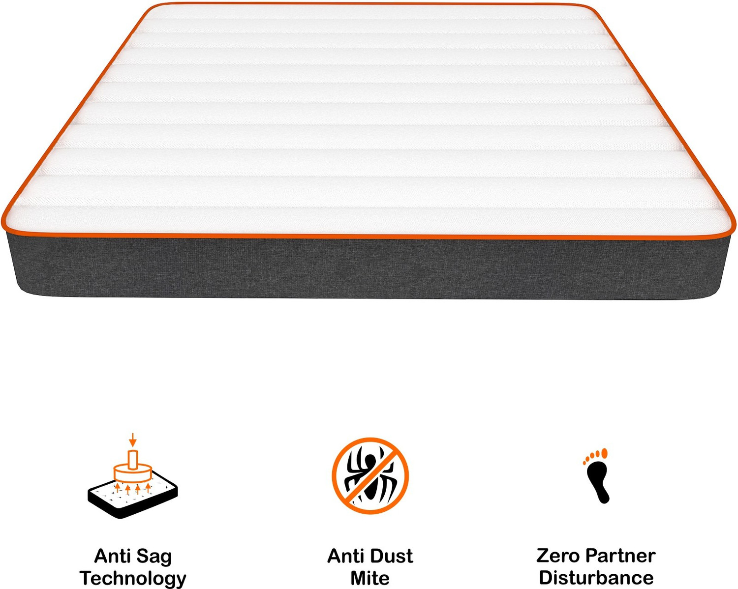 Image of SLEEPSPA 3-Zone Responsive Cooling Crystal Tech. 6 inch Double Memory Foam Mattress