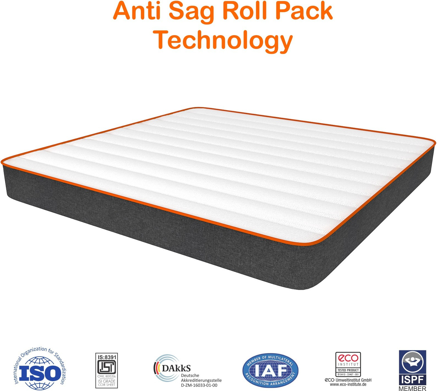 Image of SLEEPSPA 3-Zone Responsive Cooling Crystal Tech. 6 inch Double Memory Foam Mattress