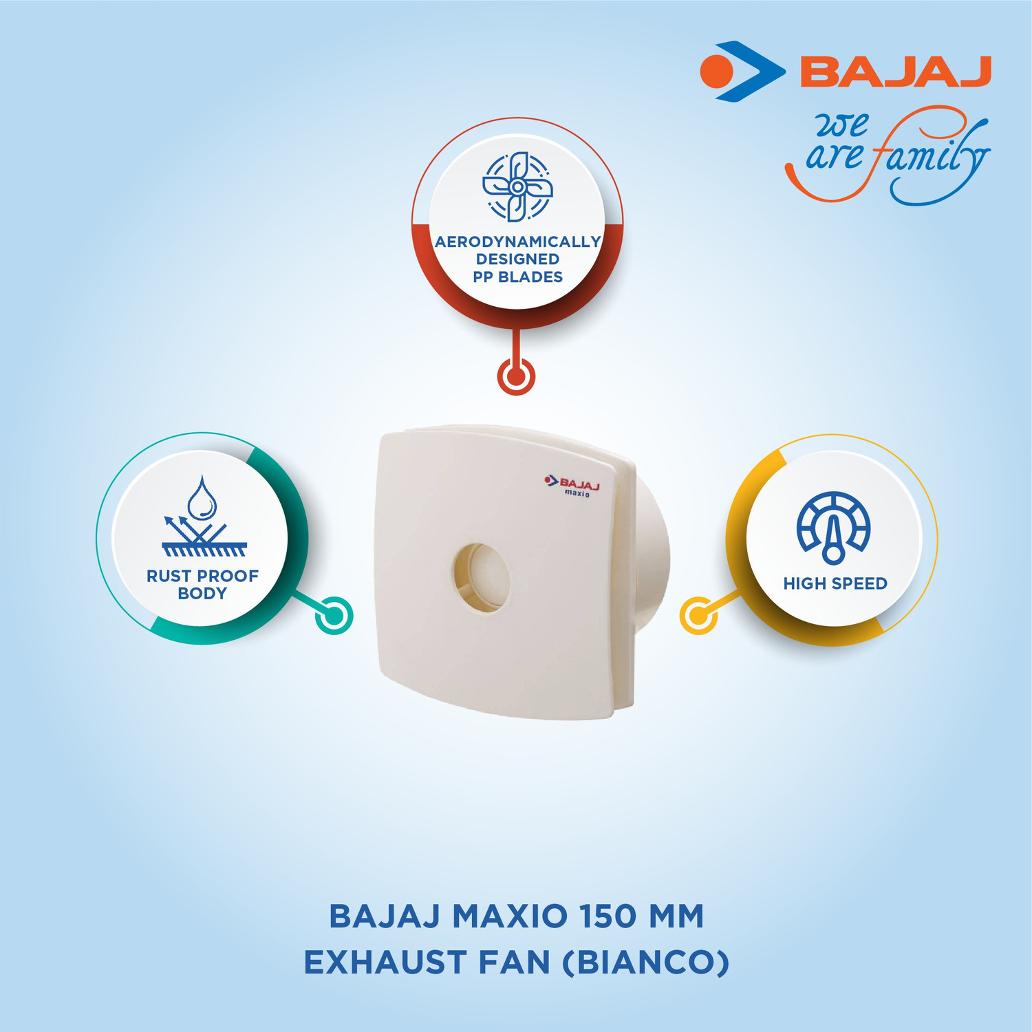 Image of BAJAJ MAXIO 150 MM BIANCO DOM 150 mm Exhaust Fan