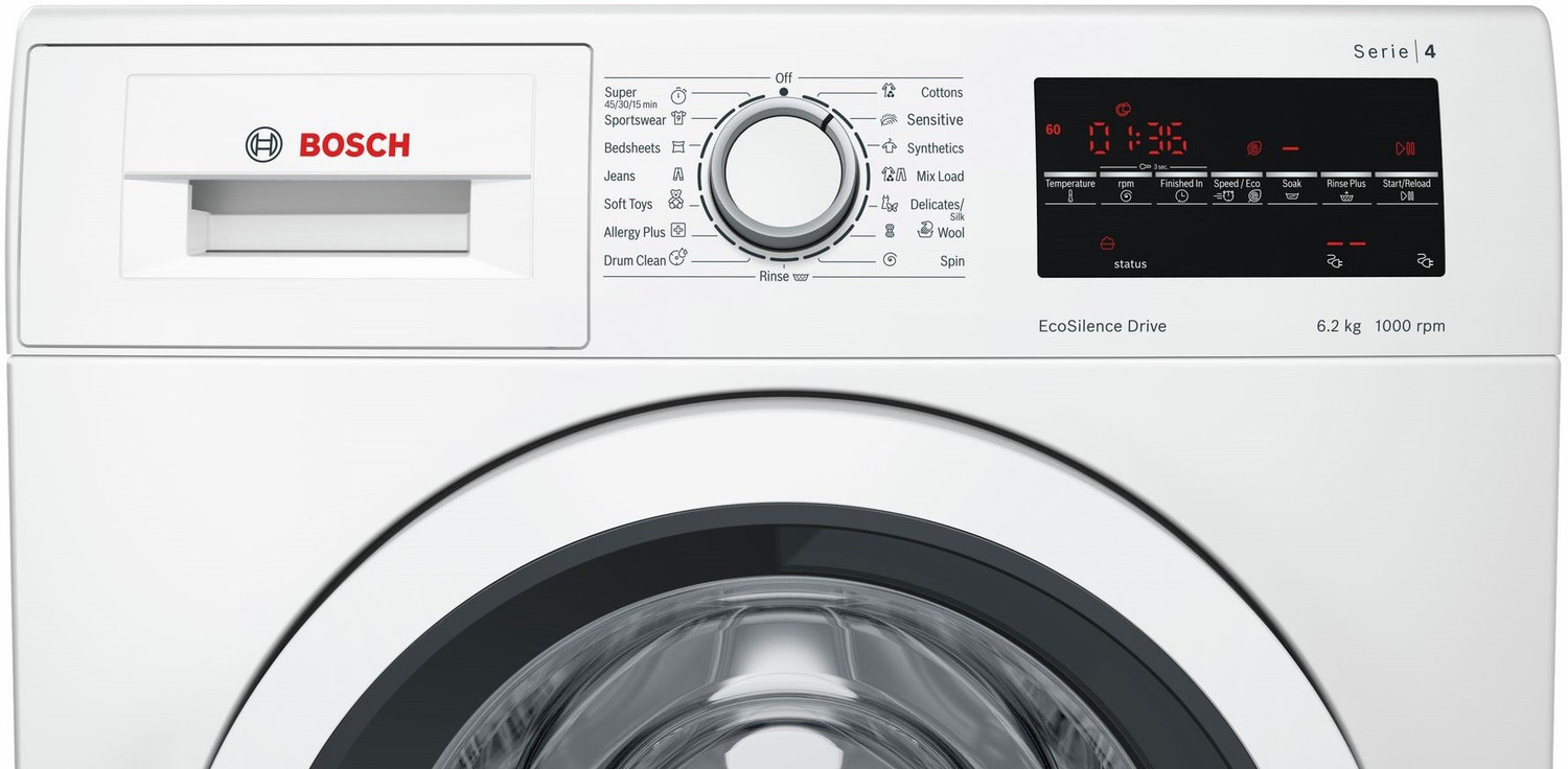 Image of BOSCH 6.2 kg Fully Automatic Front Load Washing Machine with In-built Heater White