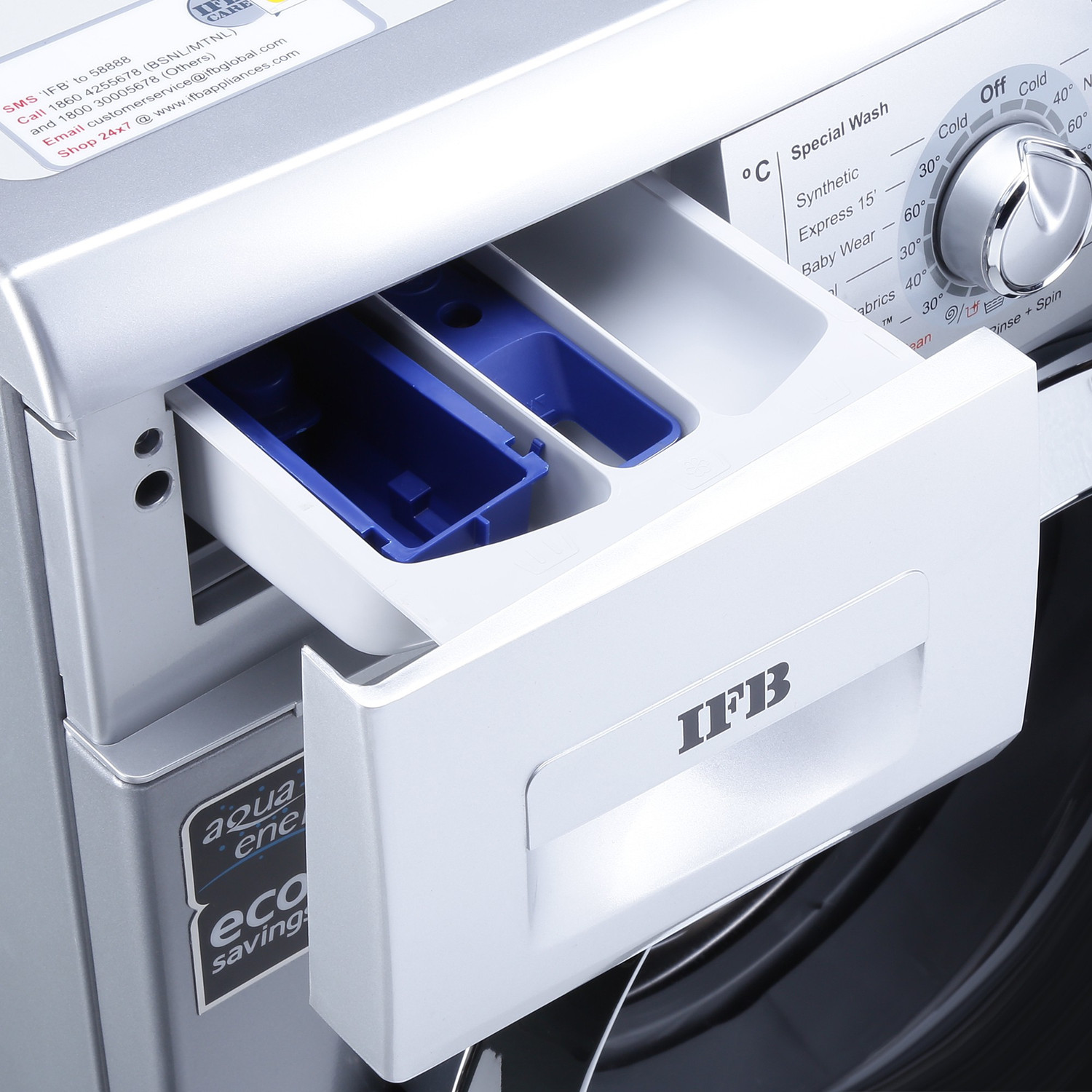 Image of IFB 6.5 kg 3D Wash Fully Automatic Front Load Washing Machine with In-built Heater Silver