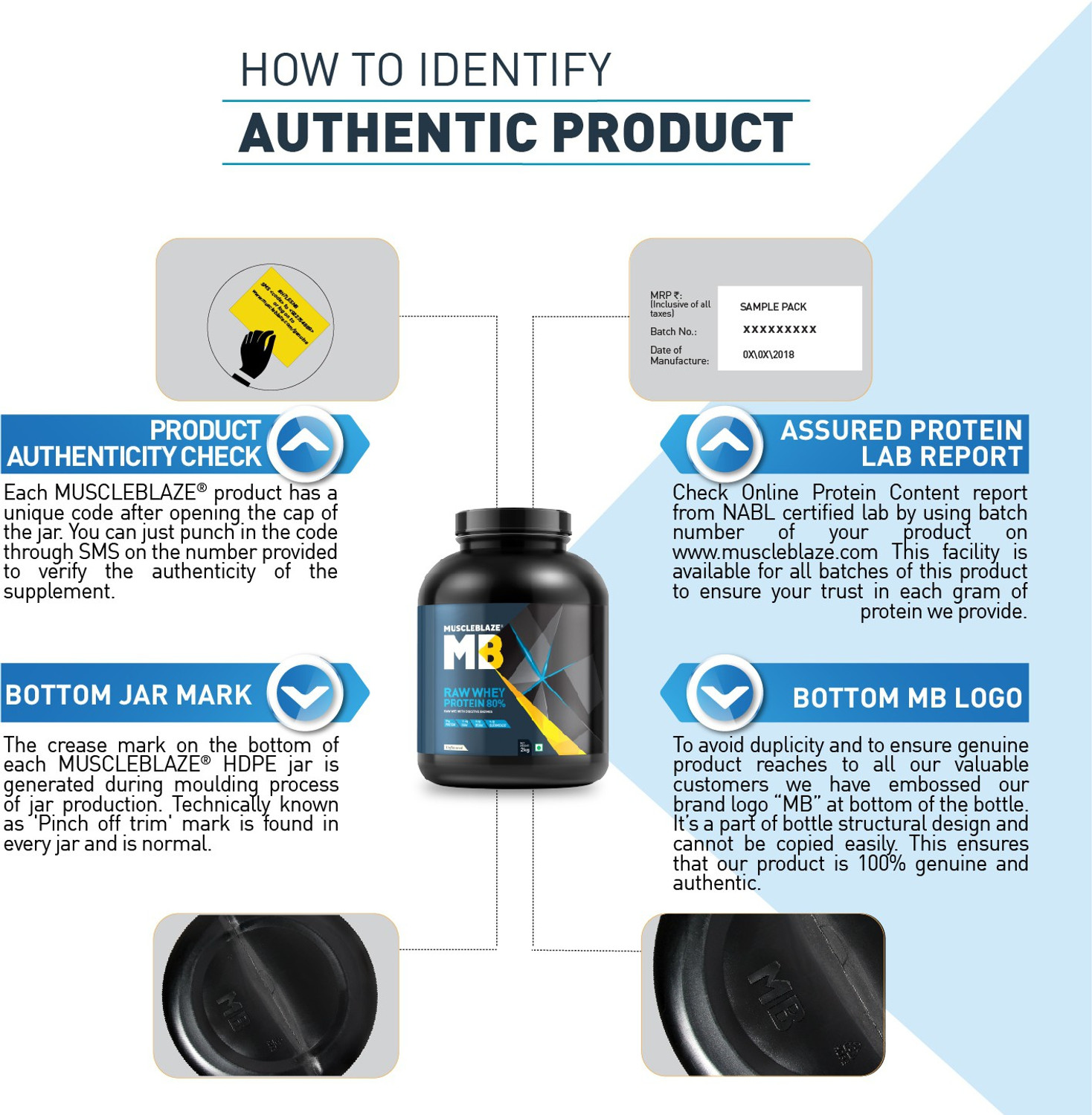 Image of MUSCLEBLAZE 100% Clean Raw Concentrate, Light & Clean, Easy to Digest Whey Protein