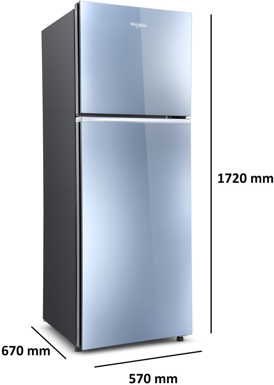 Image of Whirlpool 259 L Frost Free Double Door 2 Star Refrigerator with Glass Door