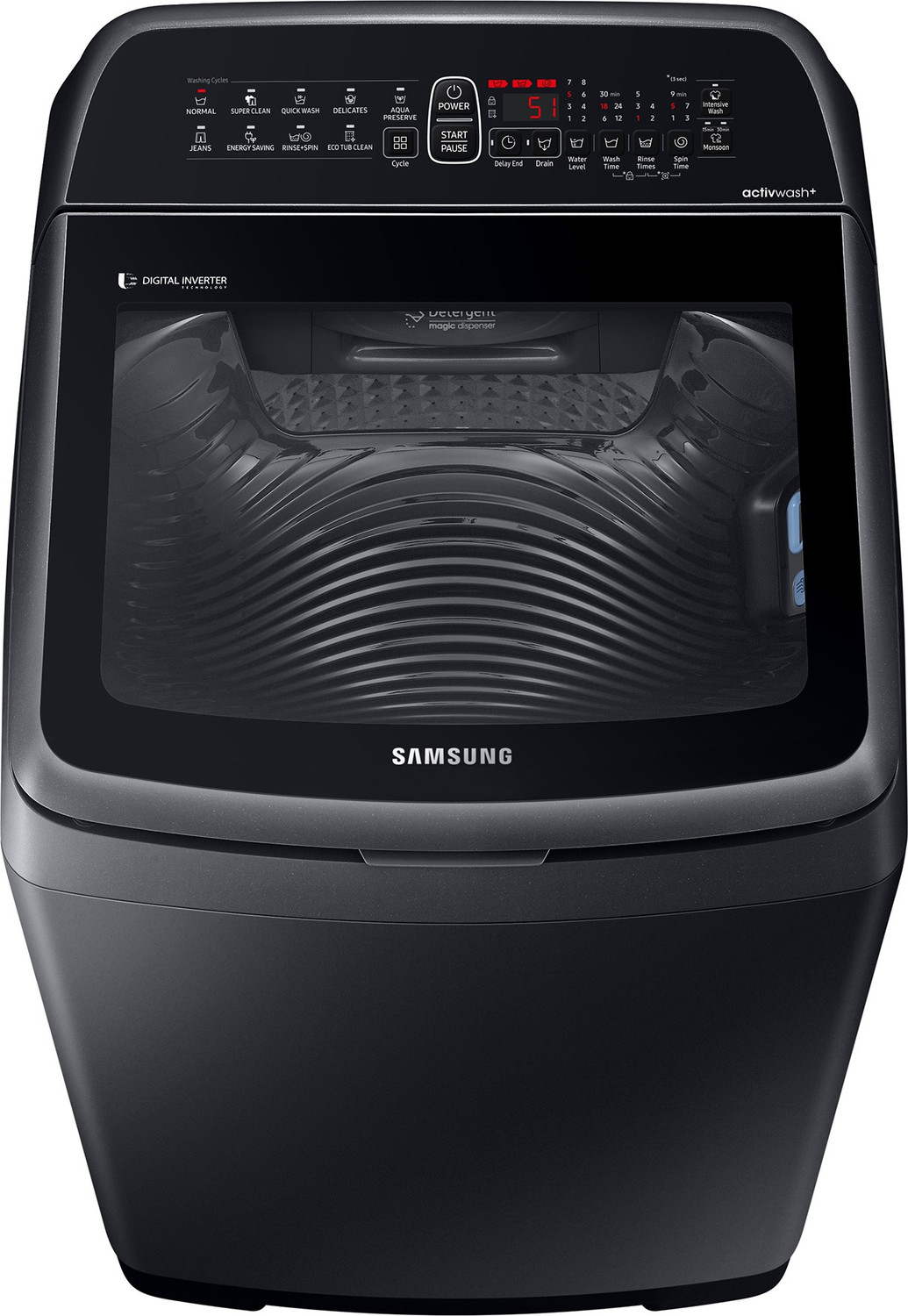 Image of Samsung 7.5 kg Fully Automatic Top Load Washing Machine Black
