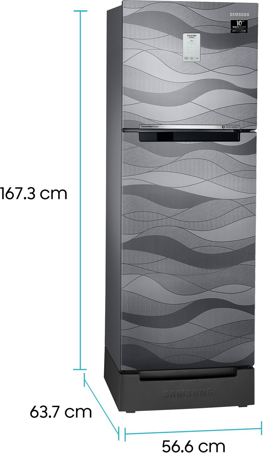 Image of Samsung 244 L Frost Free Double Door 3 Star Convertible Refrigerator with Base Drawer with Curd Maestro