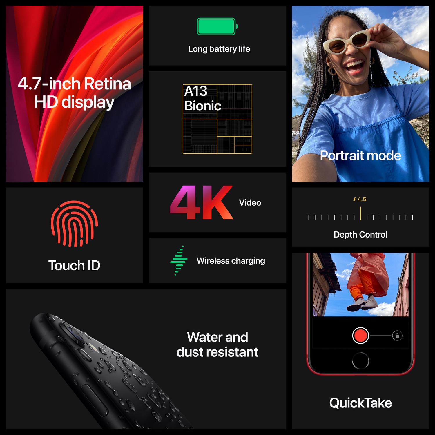 Image of Apple iPhone SE (Black, 256 GB) (Includes EarPods, Power Adapter)