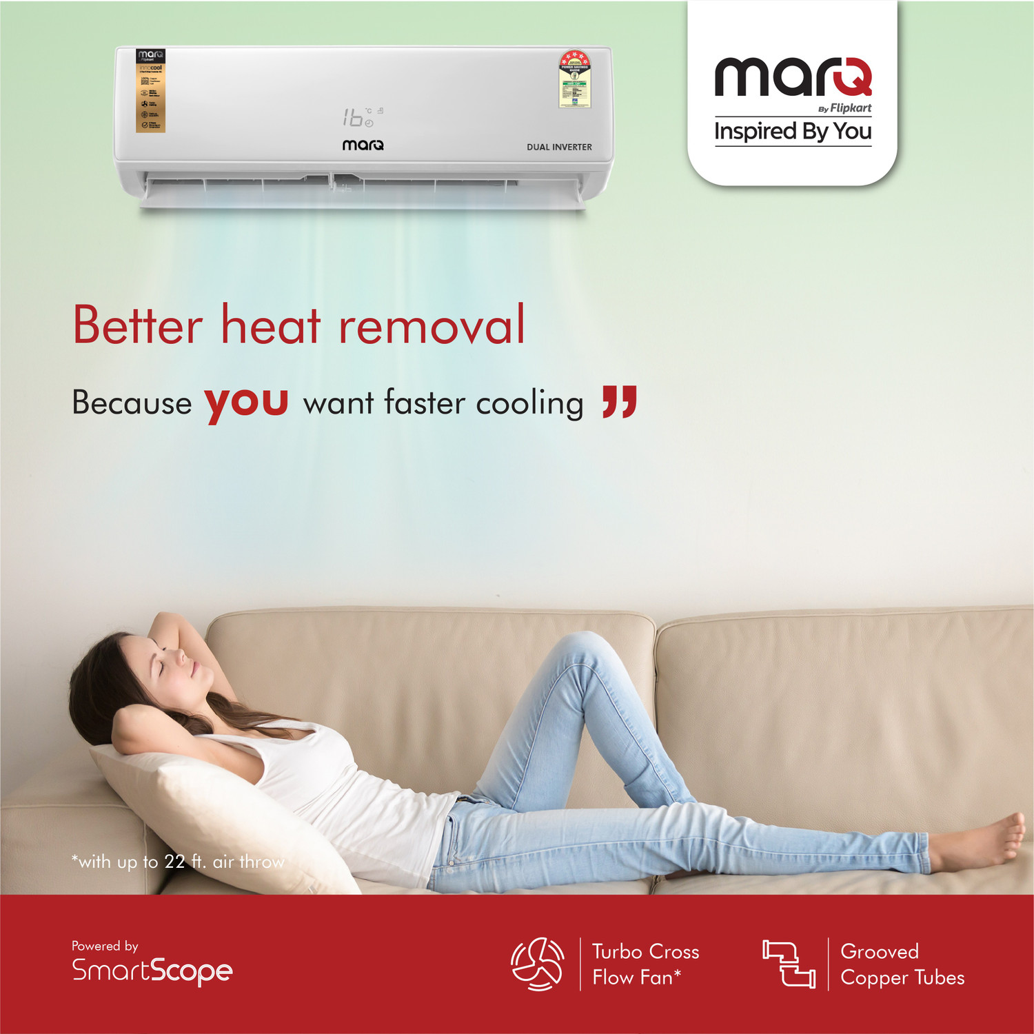 Image of MarQ by Flipkart 2020 Model 1.5 Ton 5 Star Split Dual Inverter AC