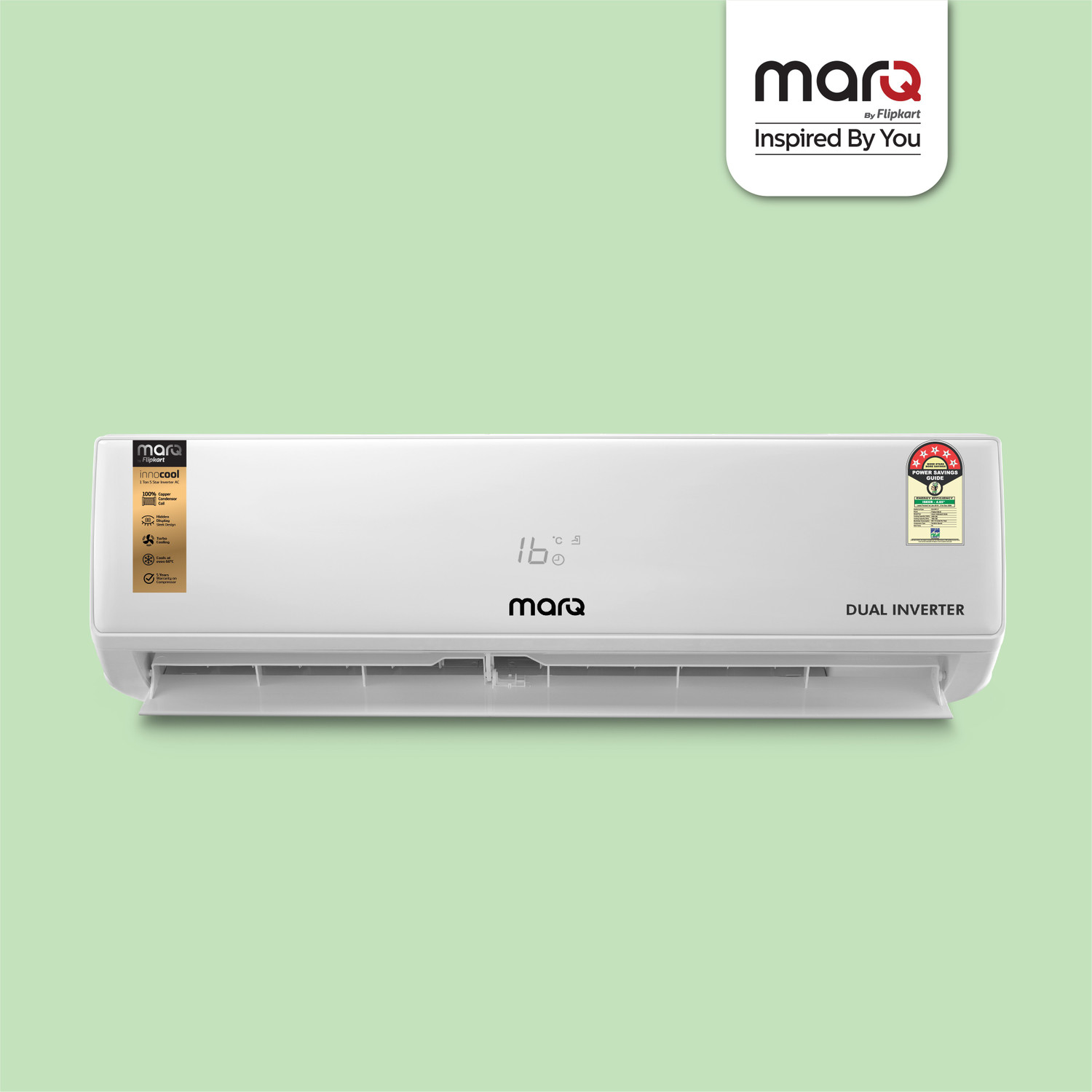 Image of MarQ by Flipkart 2020 Model 1.5 Ton 5 Star Split Dual Inverter AC