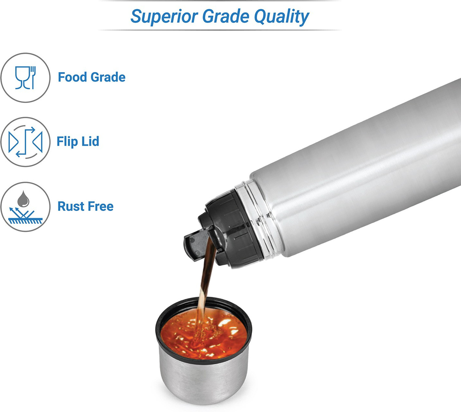 Image of Flipkart SmartBuy Flip 1000 ml Steel Bottle