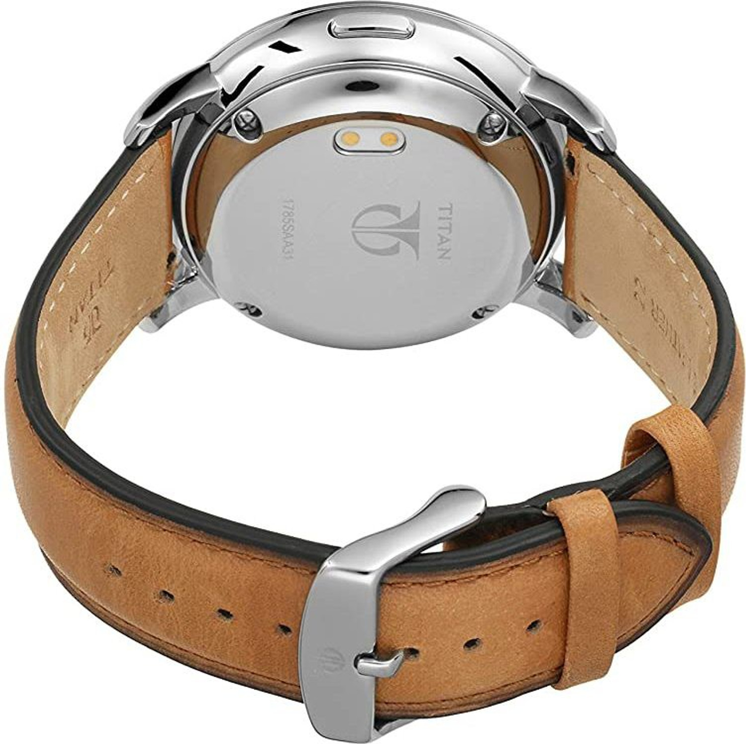 Image of Titan Connected Hybrid Smartwatch (Brown Strap, Regular)