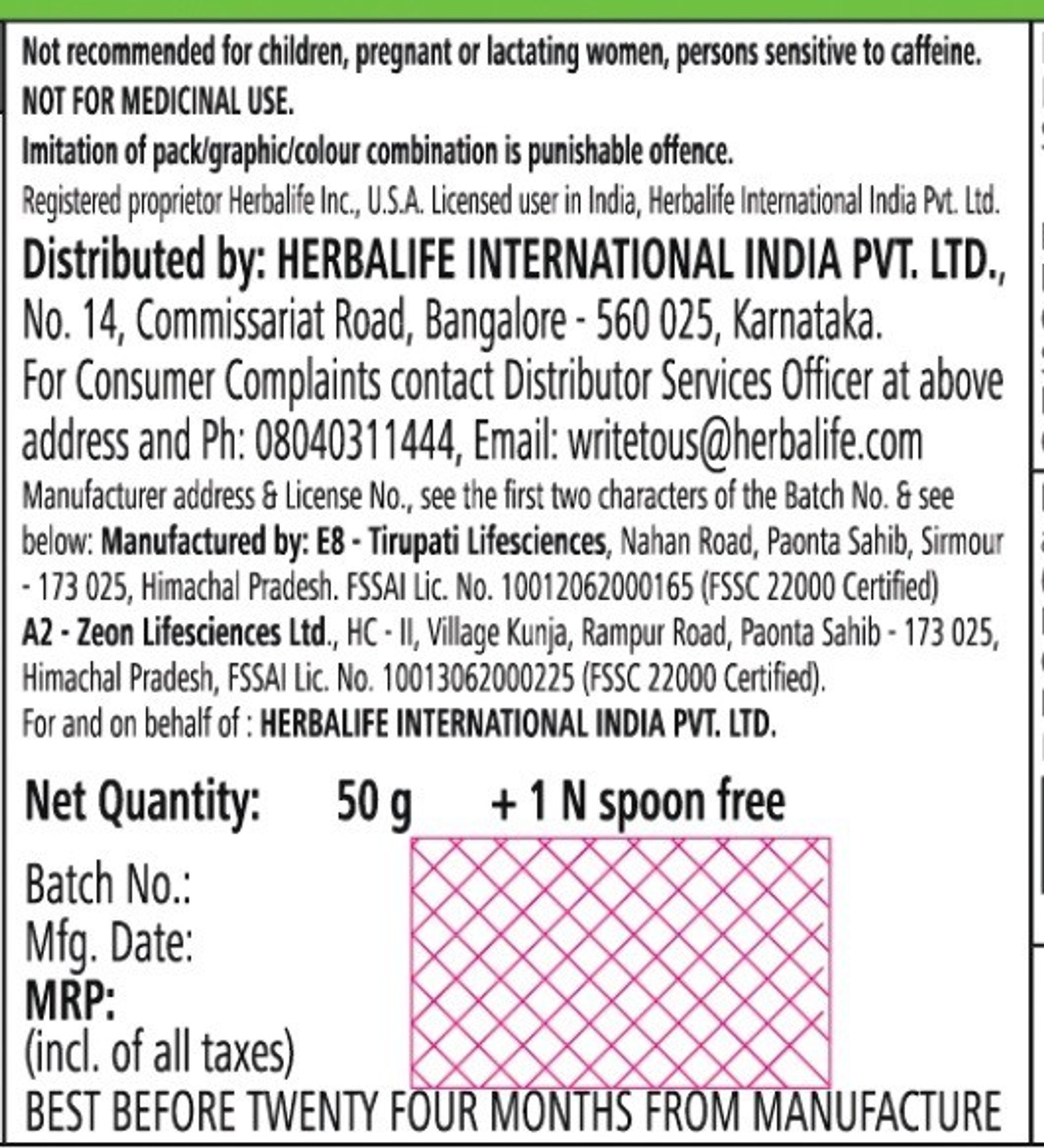 Image of HERBALIFE Afresh Energy Drink Mix Sports Drink