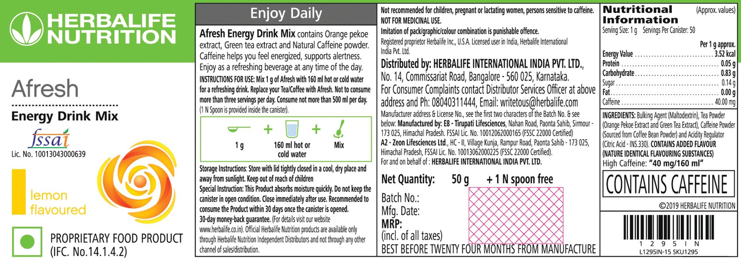 Image of HERBALIFE Afresh Mix Sports Drink