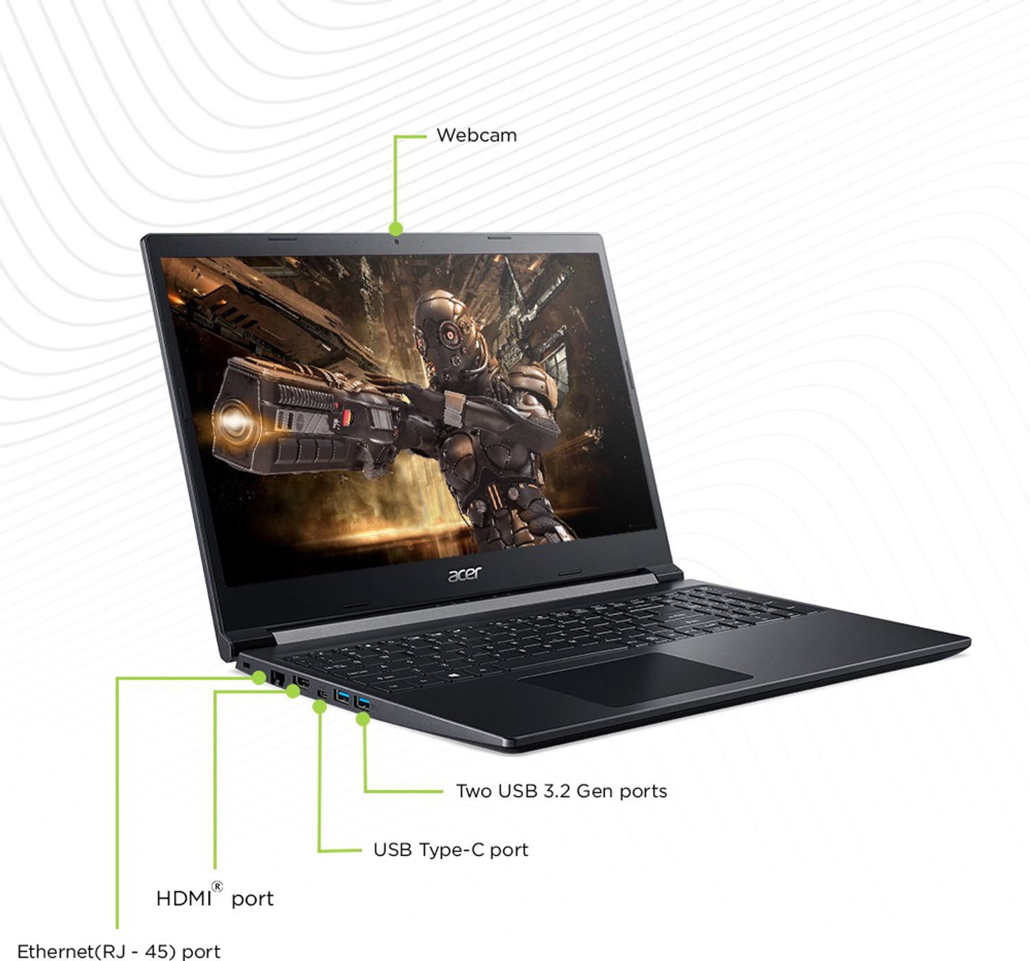 Image of Acer Aspire 7 Intel Core i5 9th Gen 9300H - (8 GB /512 GB SSD /Windows 11 Home /4 GB Graphics /NVIDIA GeForce GTX 1650 /60 Hz) A715-75G-50SA Gaming Laptop