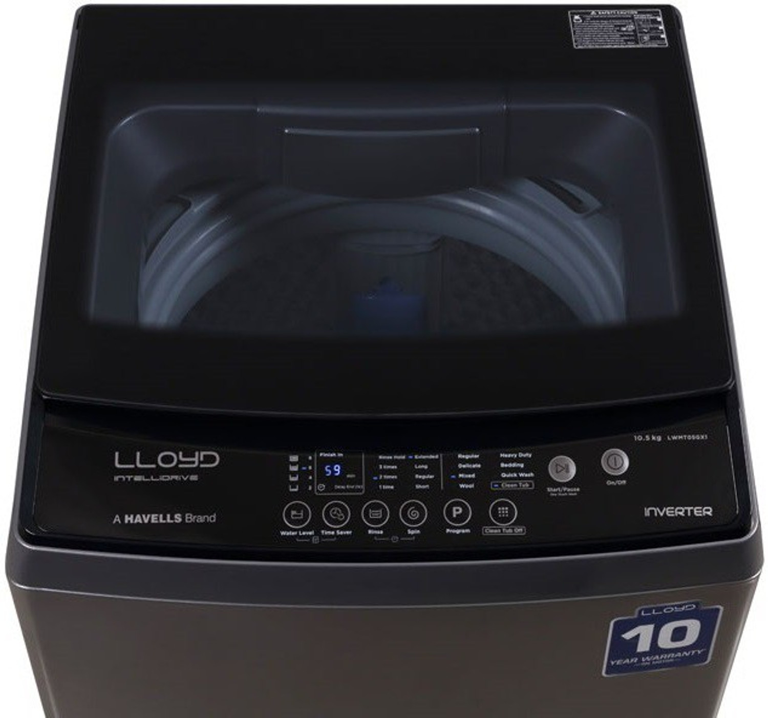 Image of Lloyd by Havells 10.5 kg Fully Automatic Top Load Washing Machine Grey