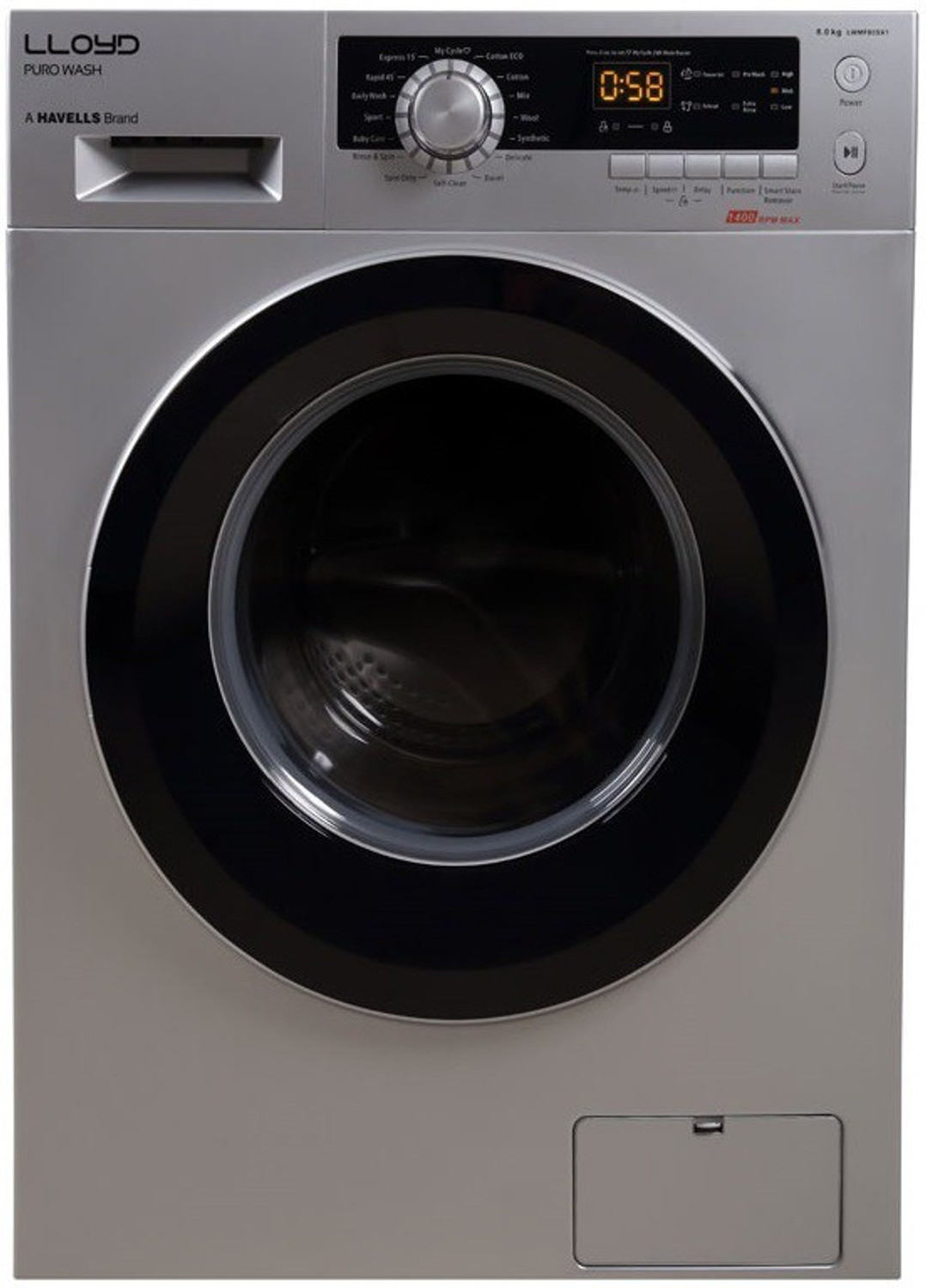Image of Lloyd by Havells 6 kg Fully Automatic Front Load Washing Machine with In-built Heater Silver