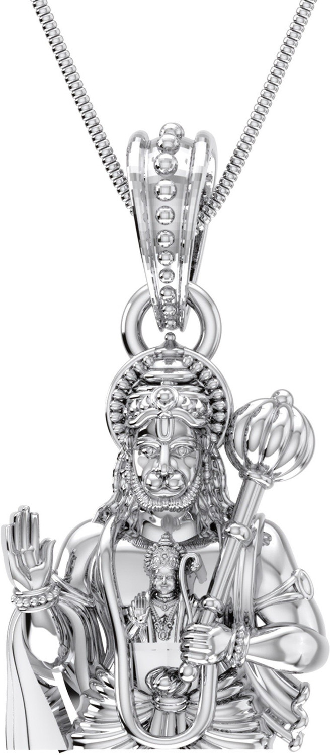 Image of Akshat Sapphire (92.5% purity)God Hanuman for Men & Women Pure Locket for Good Health & Wealth Sterling Silver Pendant