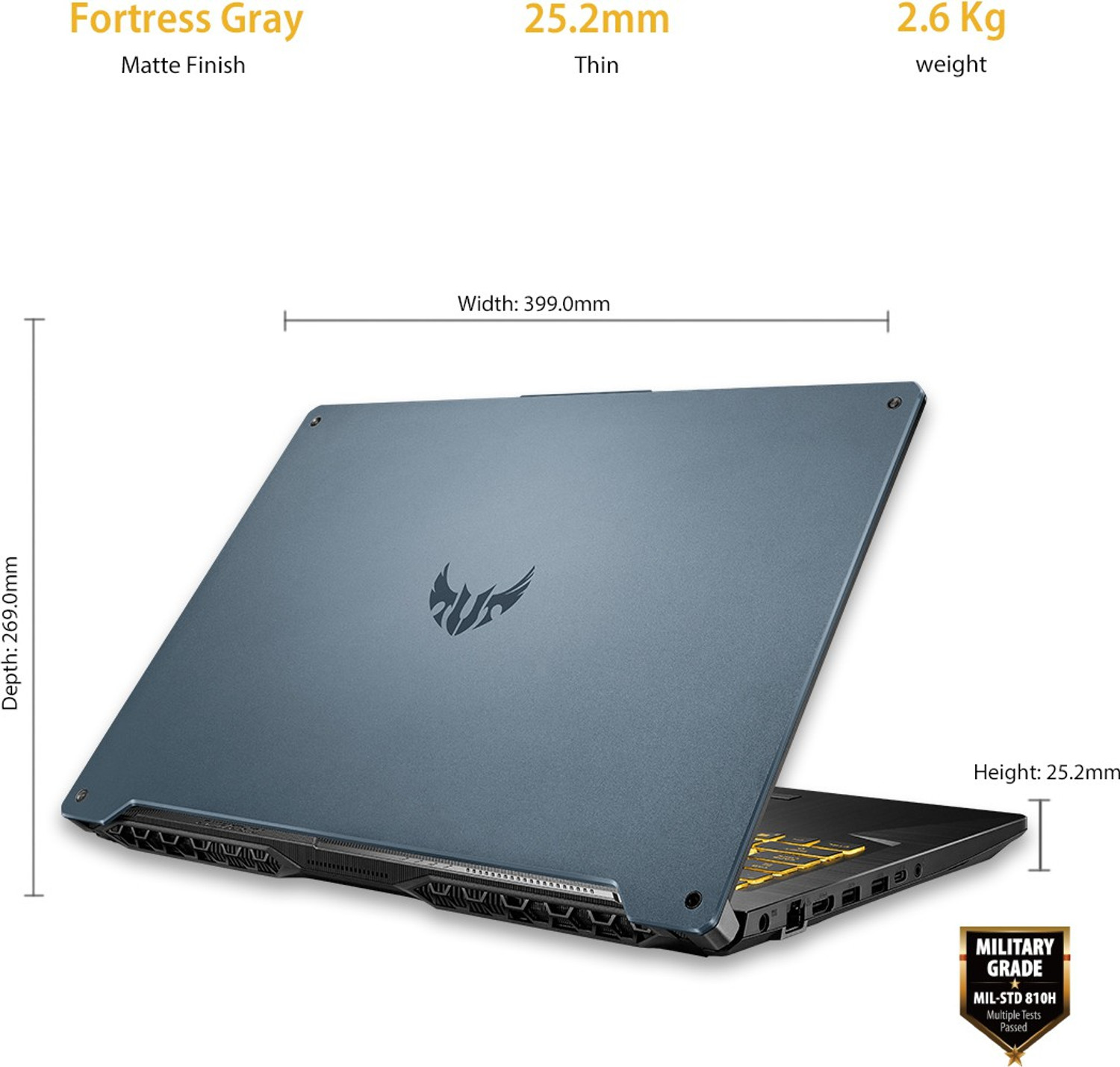 Image of ASUS TUF Gaming A17 AMD Ryzen 5 Hexa Core 4600H - (8 GB /1 TB HDD /Windows 10 Home /4 GB Graphics /NVIDIA GeForce GTX 1650 /60 Hz) FA706IH-AU054T Gaming Laptop