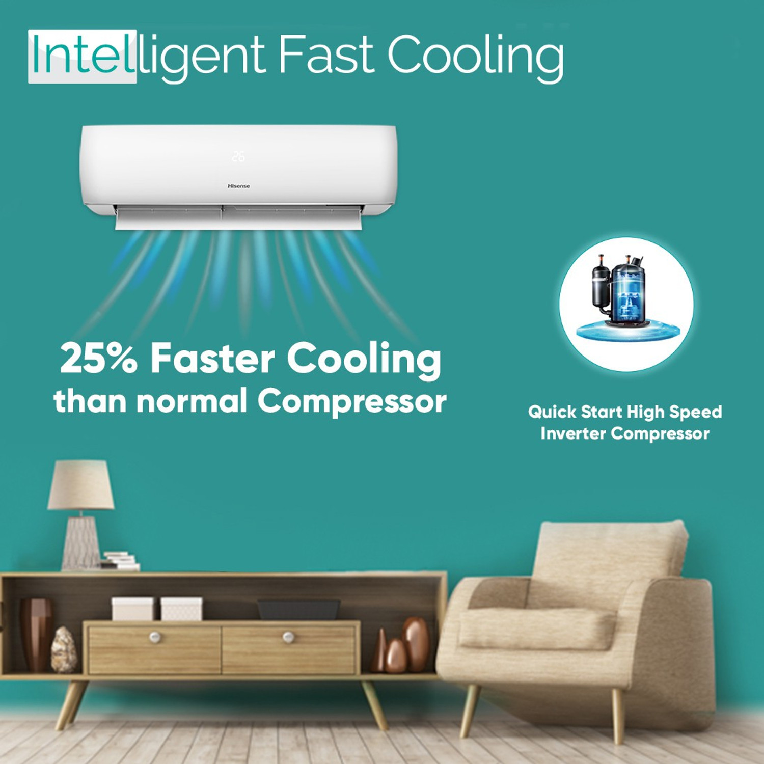 Image of Hisense 2020 Model 2 Ton 5 Star Split Inverter AC