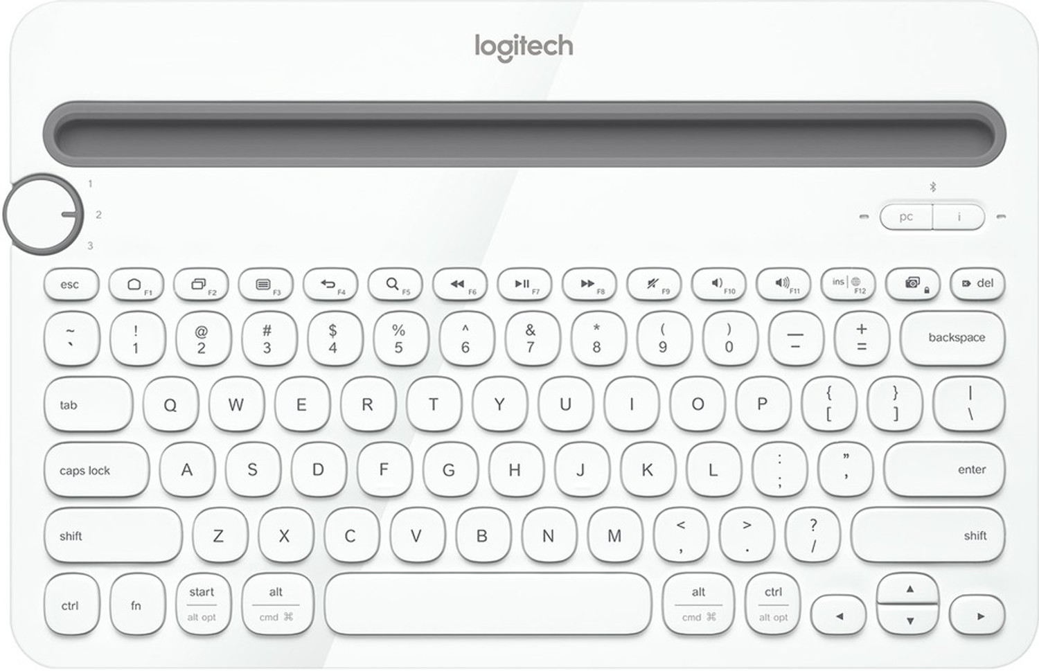 Image of Logitech K480 / Compact Space-Saving Design Bluetooth Handheld Multi-device Keyboard Compatible with Desktop, Laptop, Mac