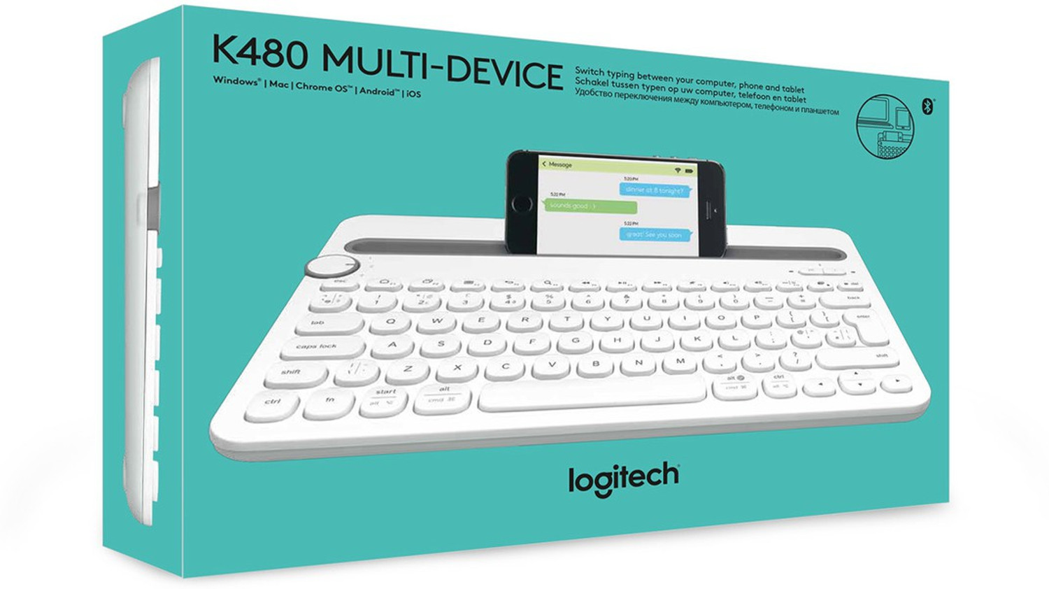 Image of Logitech K480 / Compact Space-Saving Design Bluetooth Handheld Multi-device Keyboard Compatible with Desktop, Laptop, Mac