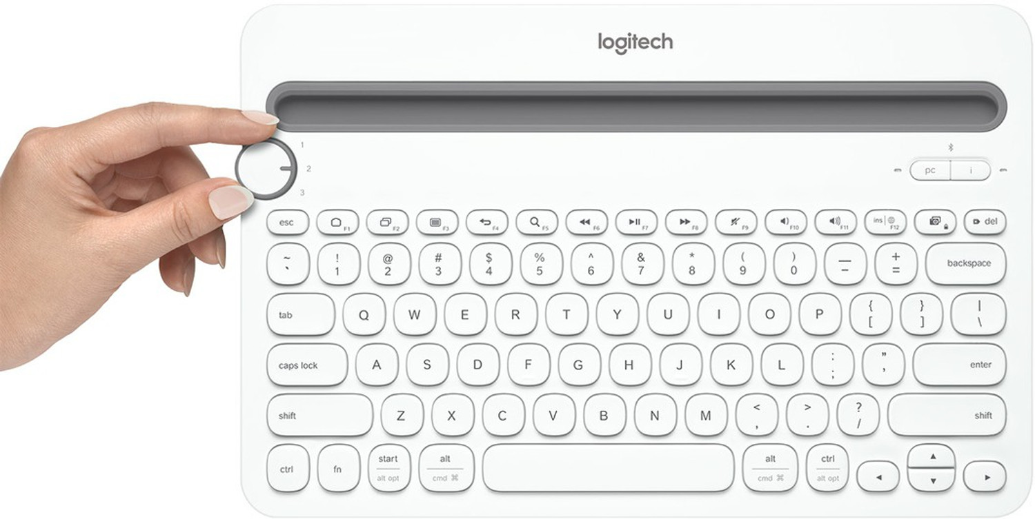 Image of Logitech K480 / Compact Space-Saving Design Bluetooth Handheld Multi-device Keyboard Compatible with Desktop, Laptop, Mac