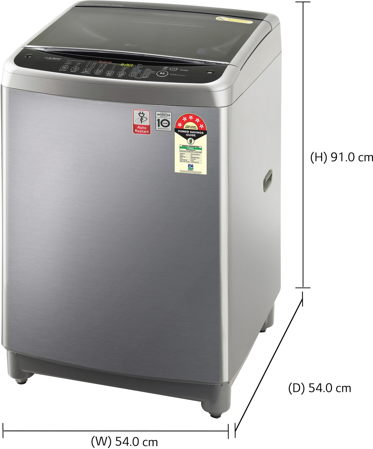 Image of LG 8 kg Fully Automatic Top Load Washing Machine Grey