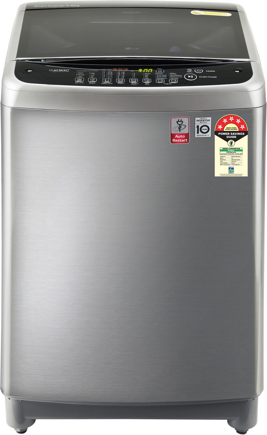 Image of LG 8 kg Fully Automatic Top Load Washing Machine Grey