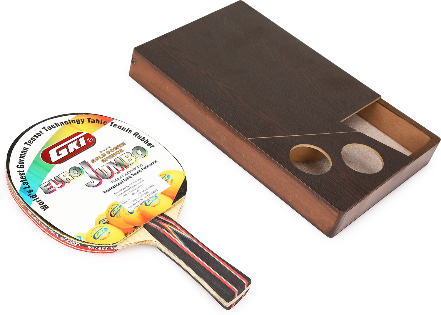 GKI EURO JUMBO Table tennis Multicolor Table Tennis Racquet (Pack of 1