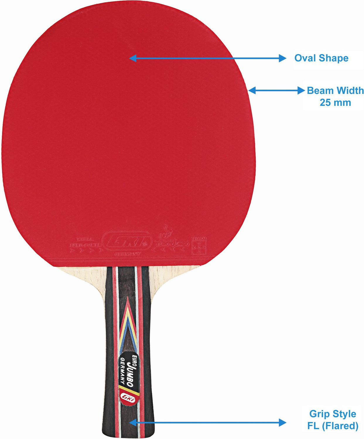 GKI EURO JUMBO Table tennis Multicolor Table Tennis Racquet (Pack of 1