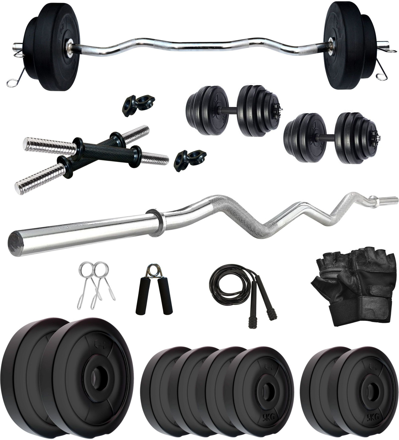 KRX 50 kg PVC 50 KG COMBO 3-WB Home Gym Combo