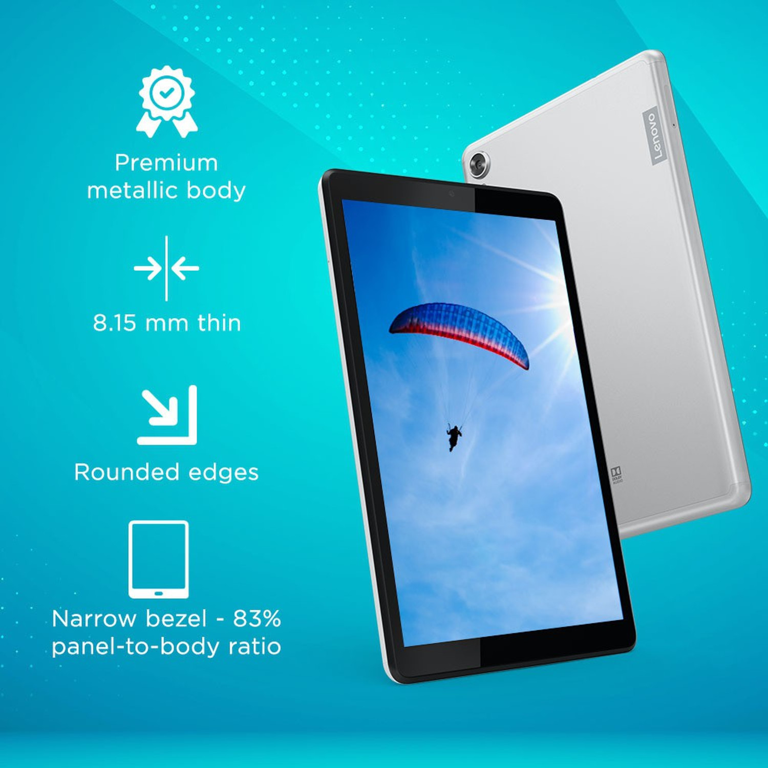 Image of Lenovo Tab M8 (2nd Gen) FHD 4 GB RAM 64 GB ROM 8 inch with Wi-Fi Only MediaTek Helio P22T Octa Core (2.3 GHz) Tablet (Platinum Grey)