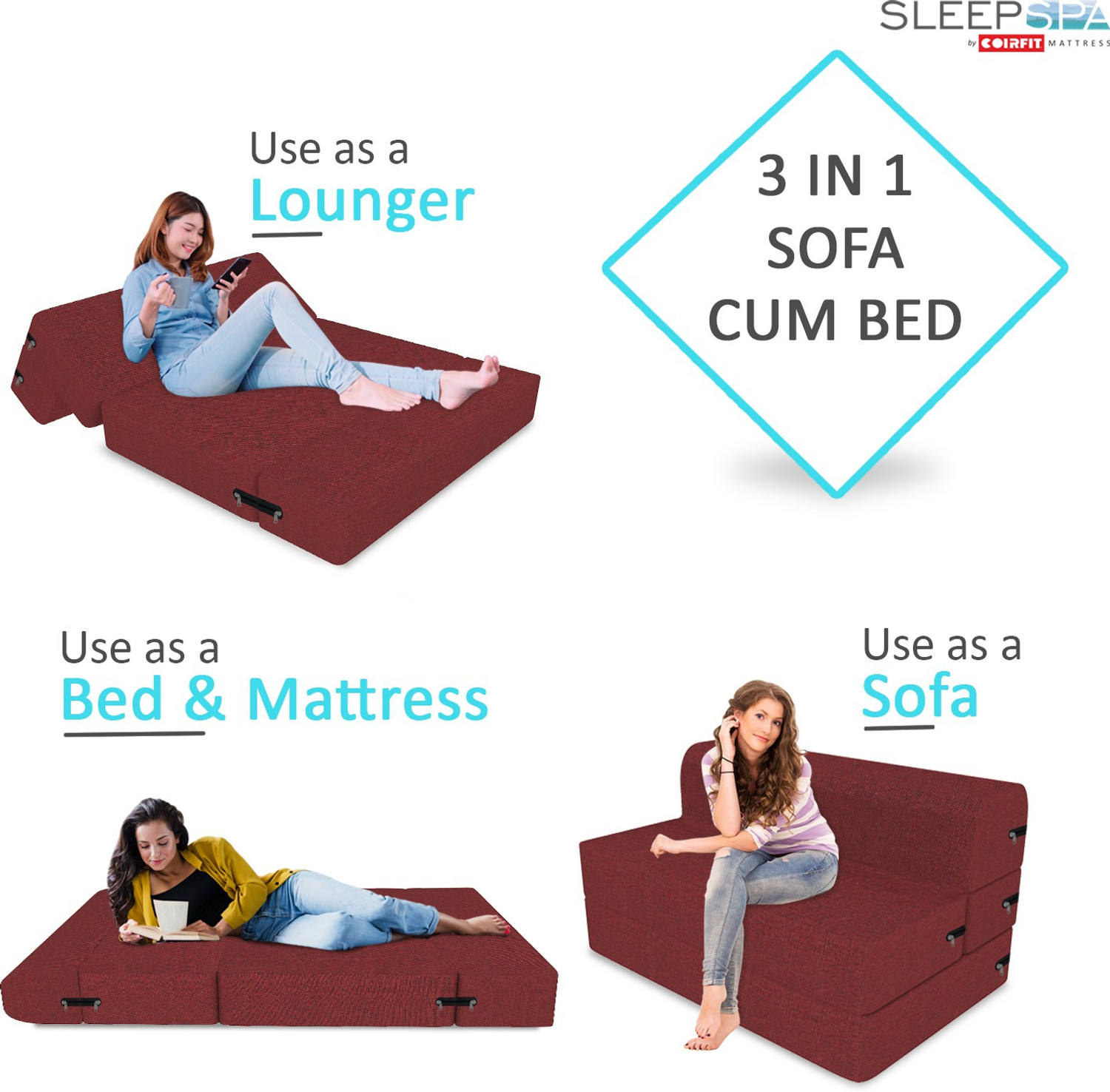 Image of SLEEP SPA 1 Seater Single Foam Fold Out Sofa Cum Bed