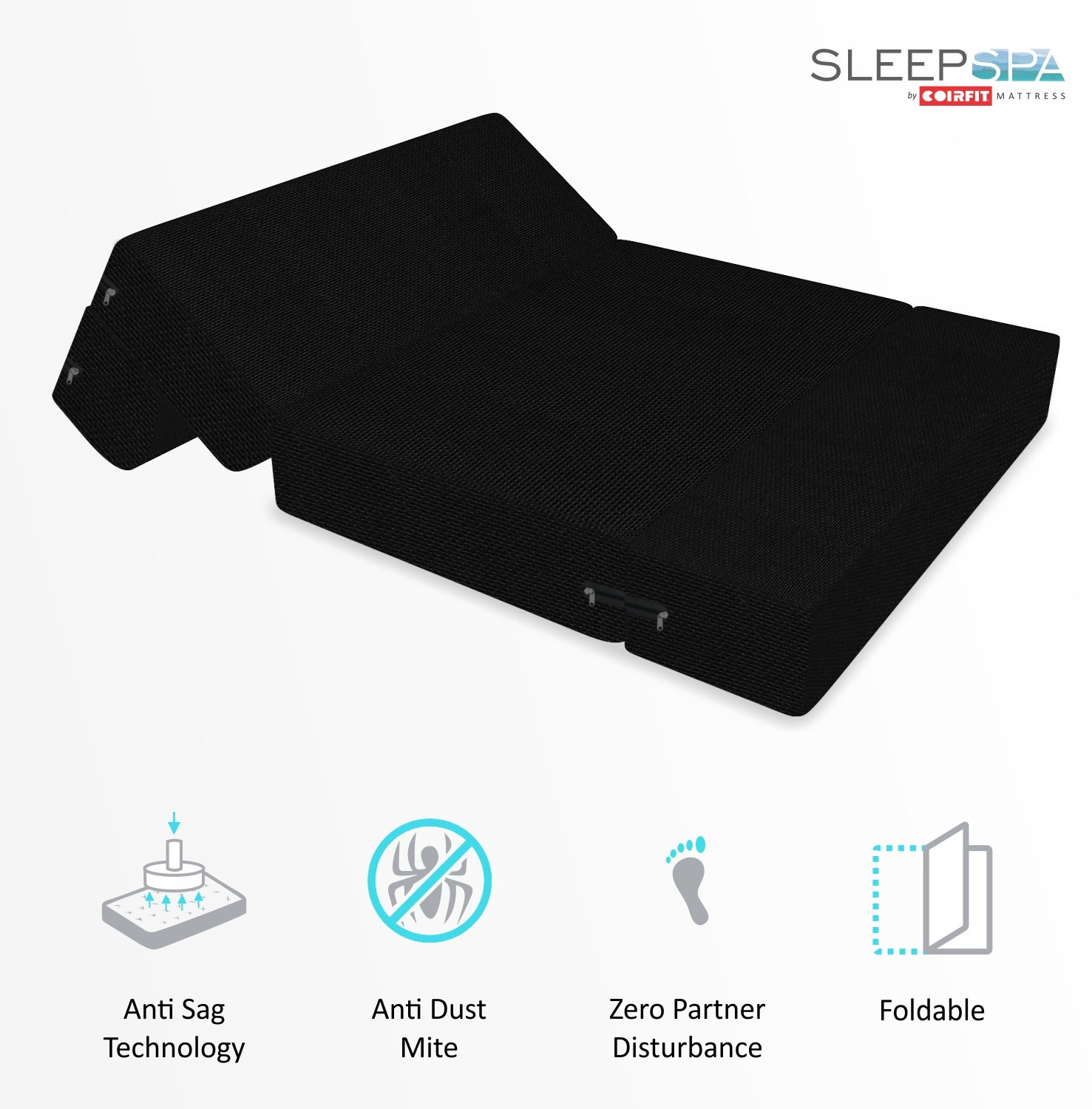 Image of SLEEP SPA 1 Seater Single Foam Fold Out Sofa Cum Bed