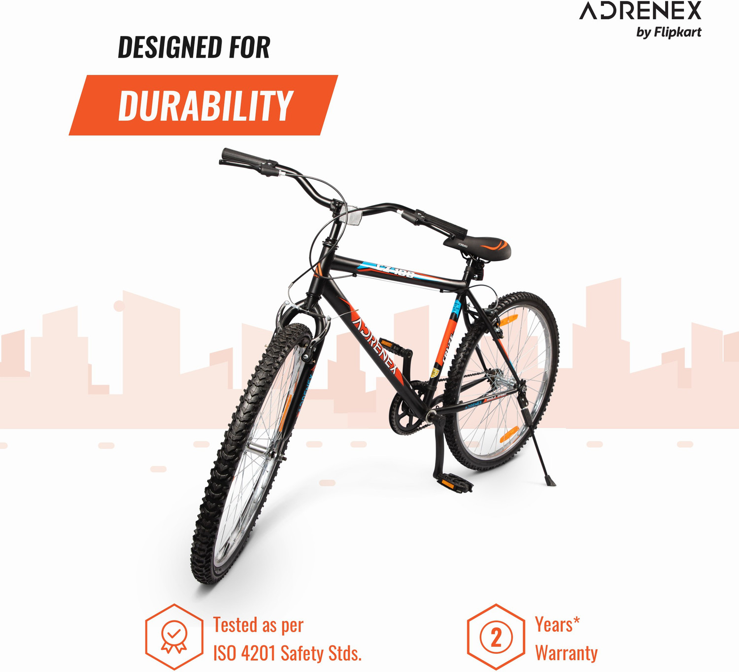 Adrenex by Flipkart CZ100 26 T 99 Assembled Hybrid Cycle City Bike Single Speed Black Rigid Price History