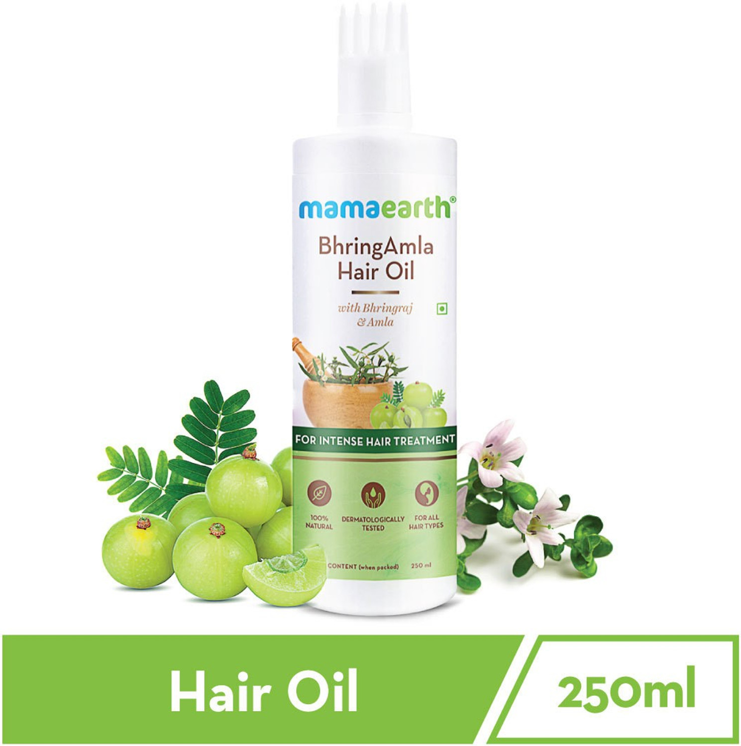 MamaEarth BhringAmla Hair Oil with Bhringraj & Amla for Intense Hair Treatment – 250ml Hair Oil