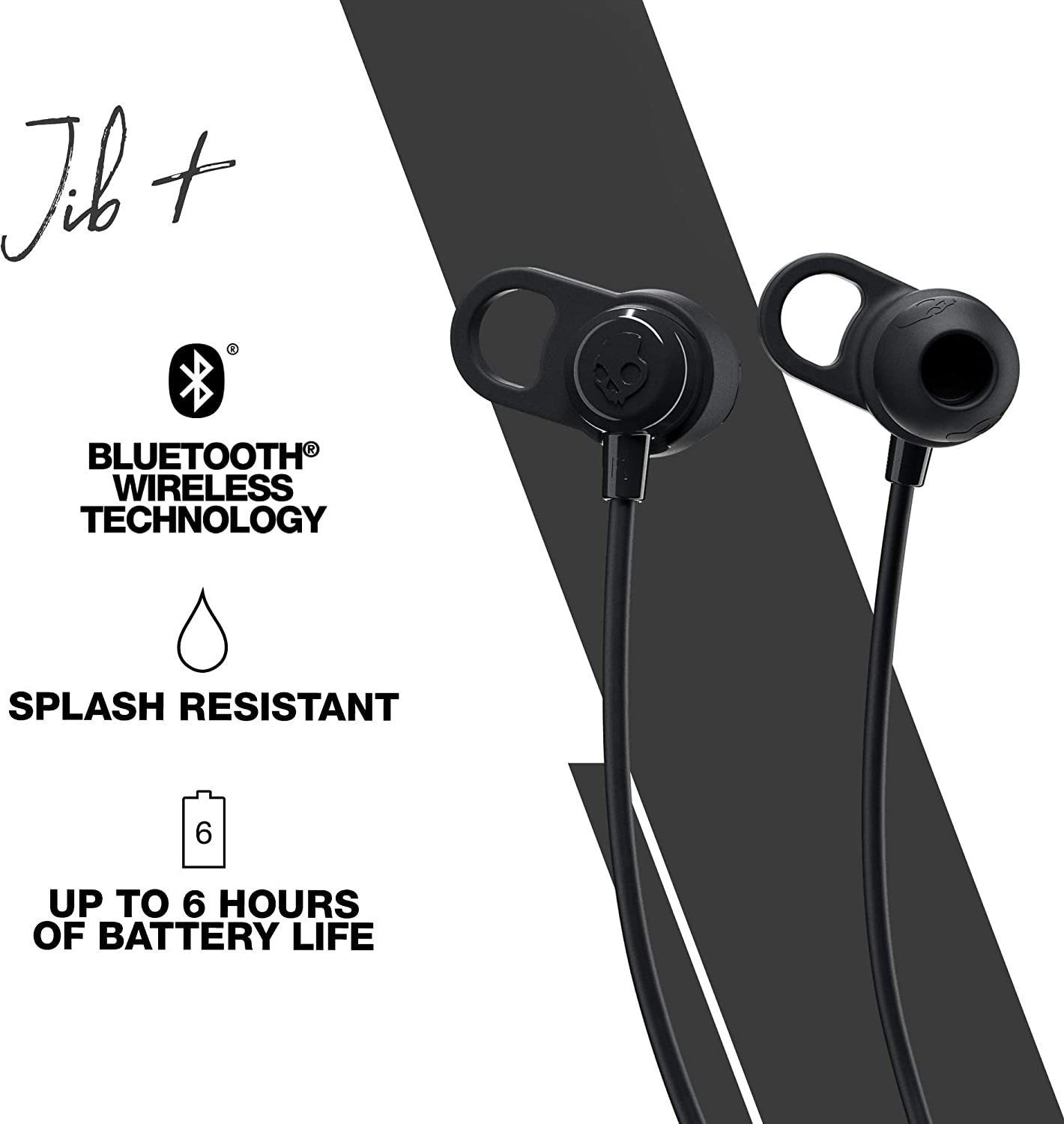 Image of Skullcandy Jib+ Wireless Earbuds, Microphone, Splash Resistant, work with Android and iOS Bluetooth