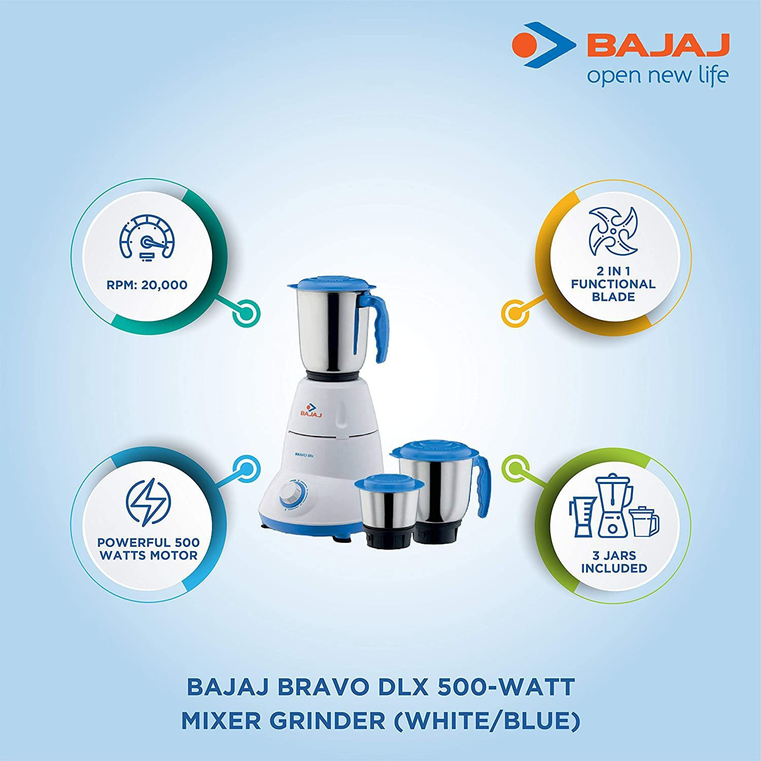Image of BAJAJ Mejesty 500 W Mixer Grinder