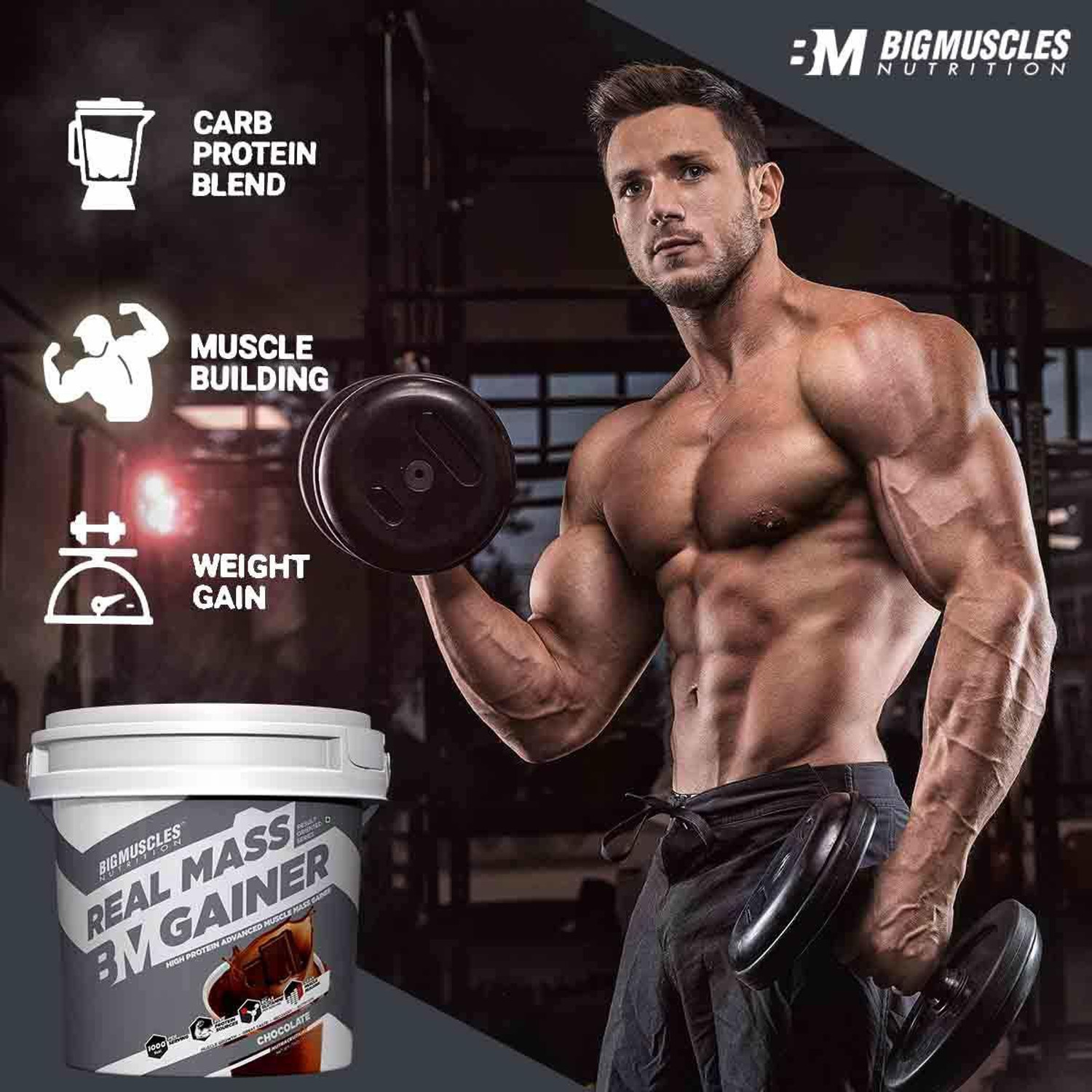 Image of BIGMUSCLES NUTRITION Real Weight Gainers /Mass Gainers