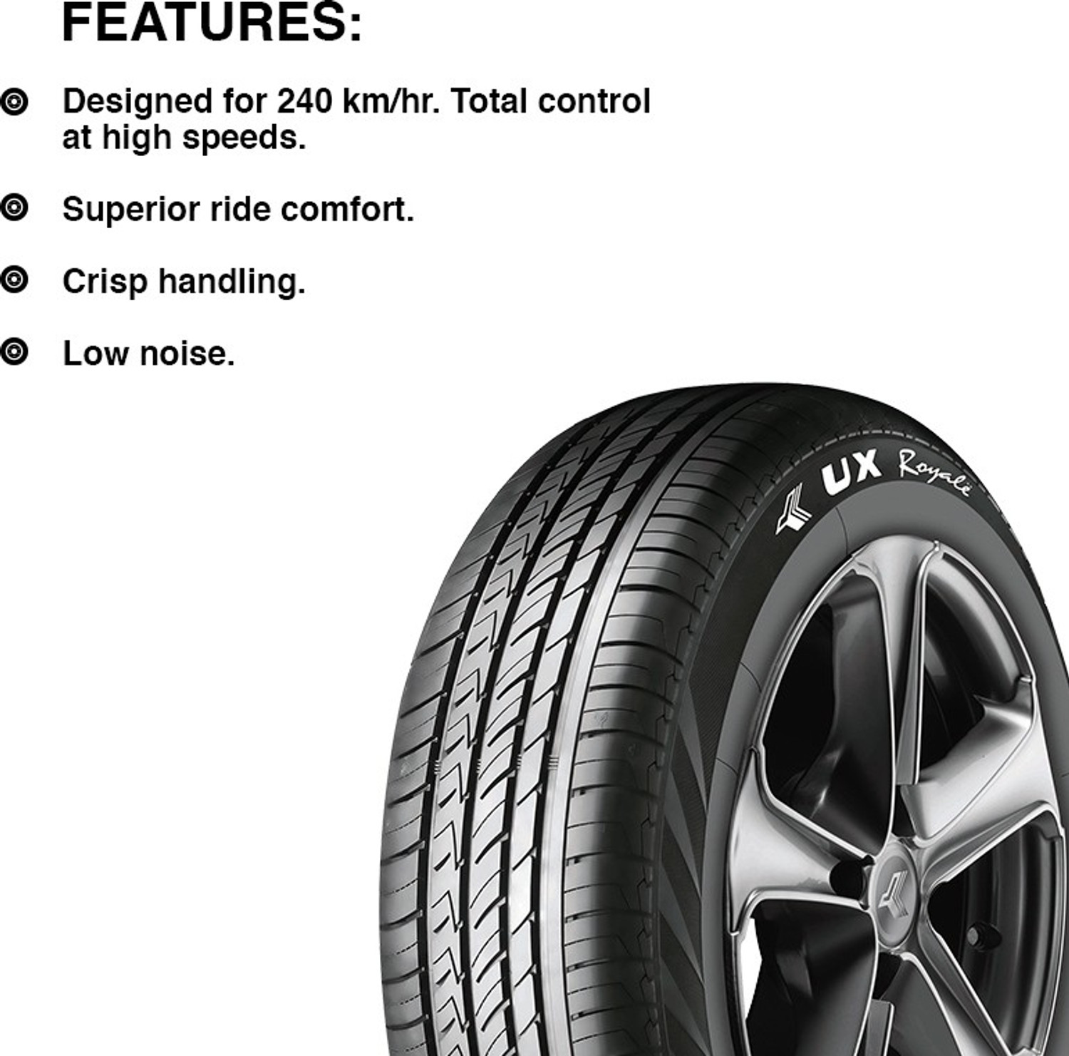 Image of JK TYRE UX Royale 4 Wheeler Tyre