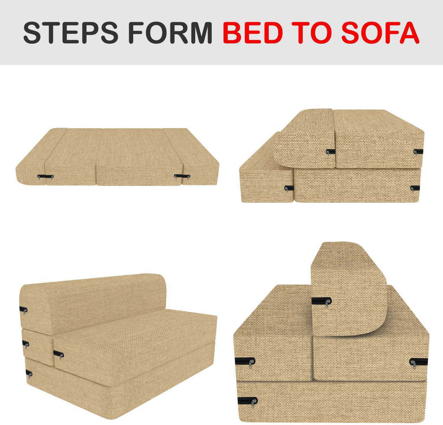 Image of SLEEP SPA 1 Seater Single Foam Fold Out Sofa Cum Bed