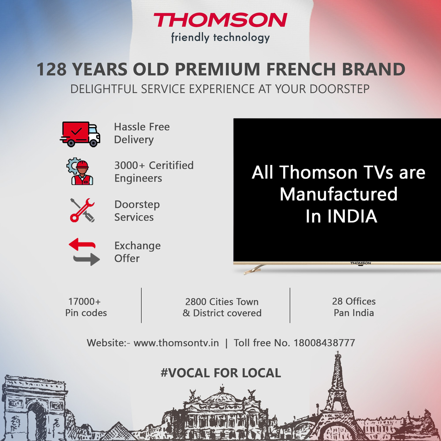 Image of Thomson OATHPRO Series 108 cm (43 inch) Ultra HD (4K) LED Smart Android TV with Dolby Digital Plus & DTS TruSurround