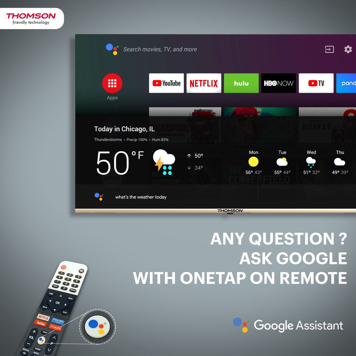 Image of Thomson OATHPRO Series 108 cm (43 inch) Ultra HD (4K) LED Smart Android TV with Dolby Digital Plus & DTS TruSurround