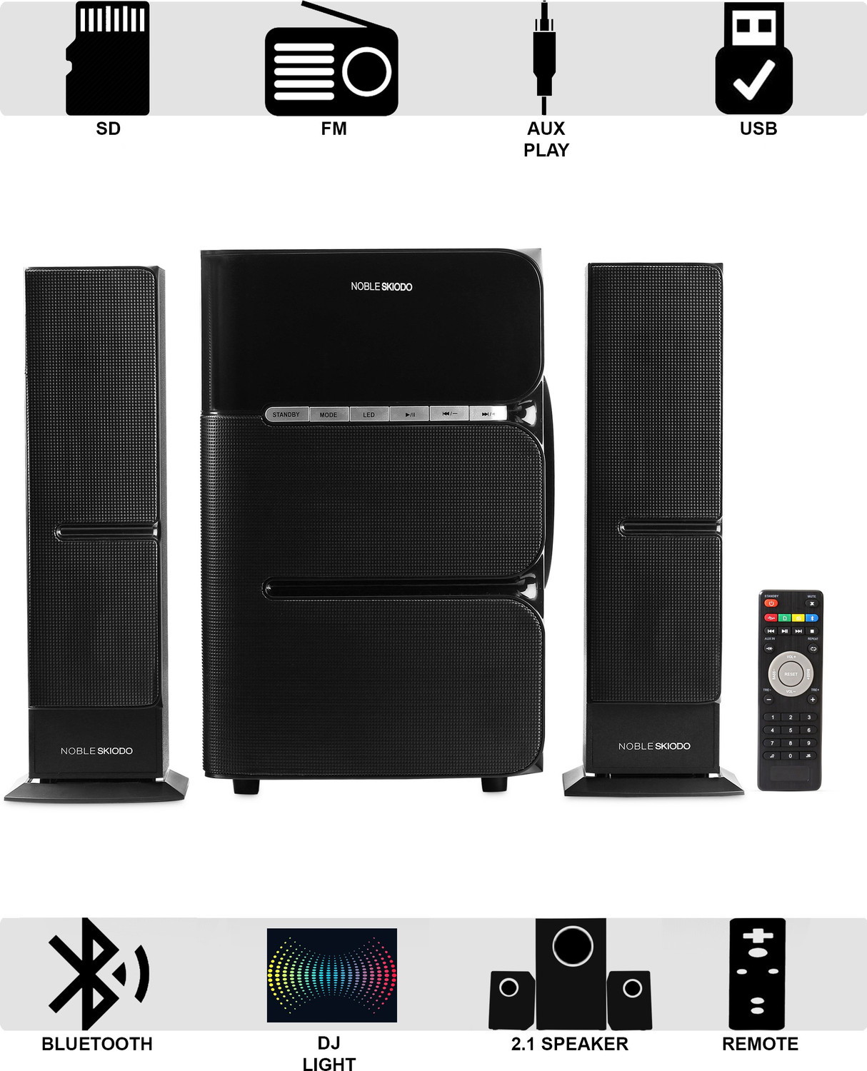 Image of Noble Skiodo EM-3098FT 80 W Bluetooth Home Theatre