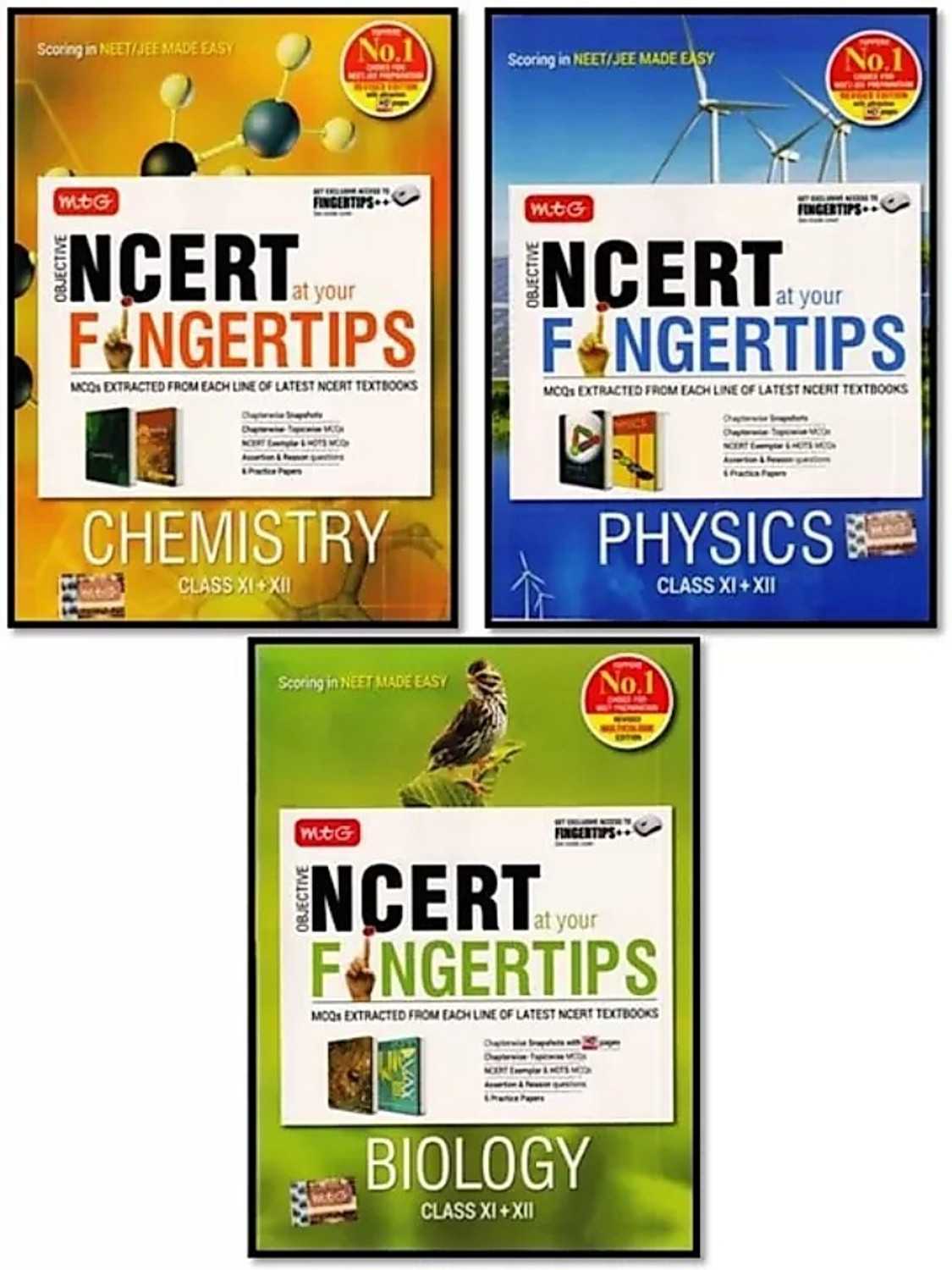 Mtg Objective Ncert At Your Fingertips (Biology+physics+chemistry) (Class 11 & 12 ) 3 Books Combo 2019-20 For Neet