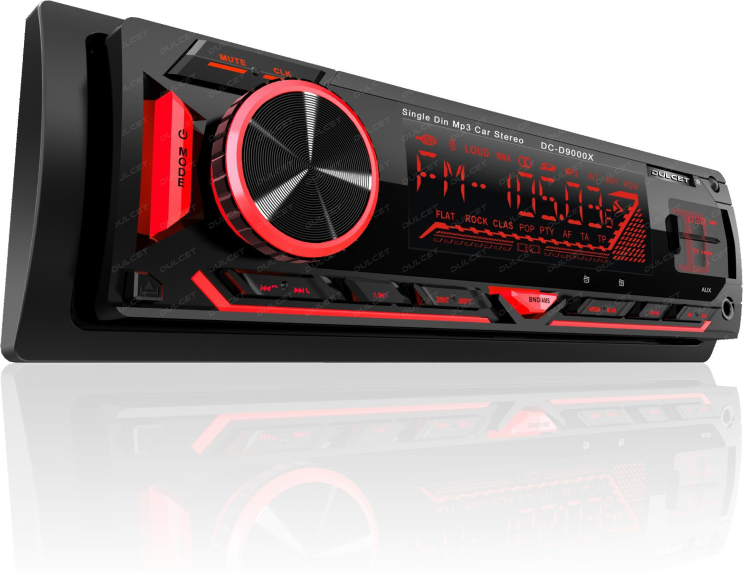 DULCET DC-D9000X 220W Detachable Front Panel Universal Fit Single Din Mp3 Car Stereo with Dual USB Ports/Bluetooth/Hands Free Calling/FM/AUX Input/SD Card Slot &amp; Remote Control DC-D9000X Car Stereo  (Single Din)