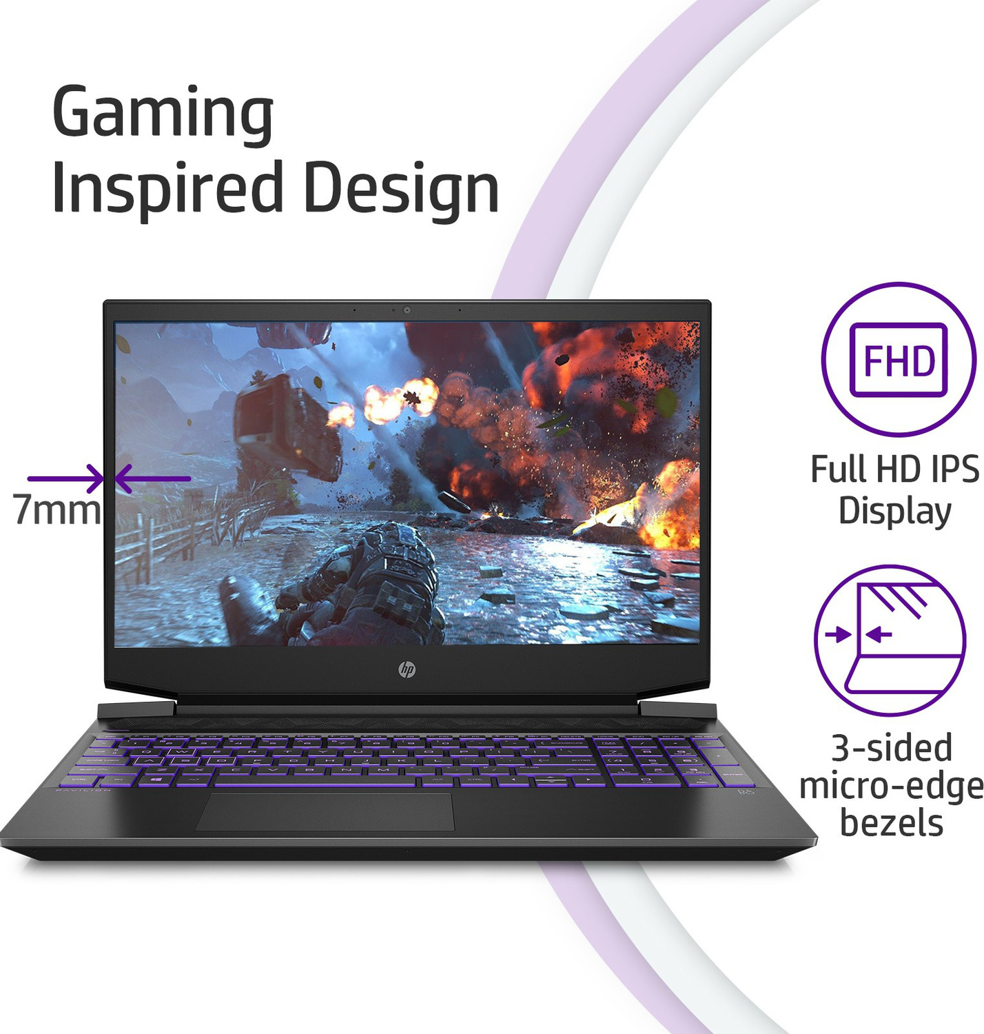 Image of HP Pavilion Gaming AMD Ryzen 5 Quad Core 3550H - (8 GB /512 GB SSD /Windows 10 Home /4 GB Graphics /NVIDIA GeForce GTX 1650) 15-ec0104AX Gaming Laptop