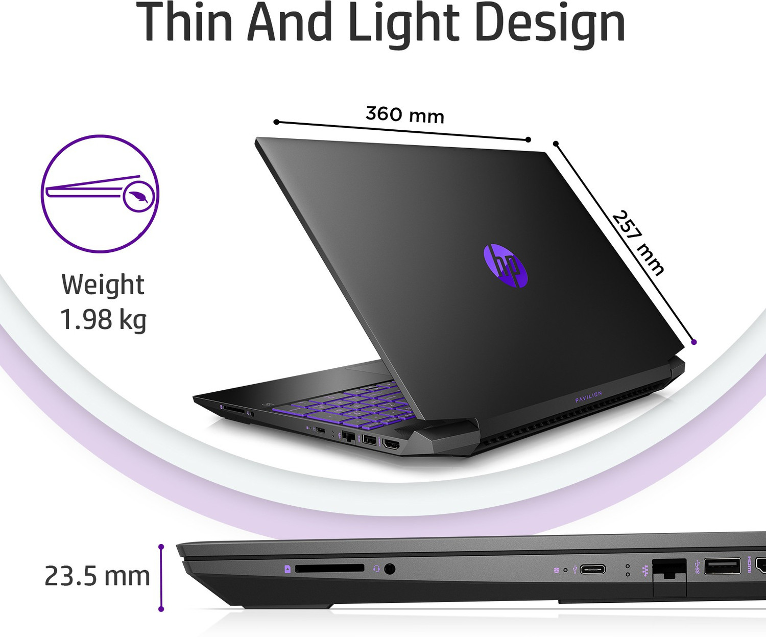 Image of HP Pavilion Gaming AMD Ryzen 5 Quad Core 3550H - (8 GB /512 GB SSD /Windows 10 Home /4 GB Graphics /NVIDIA GeForce GTX 1650) 15-ec0104AX Gaming Laptop