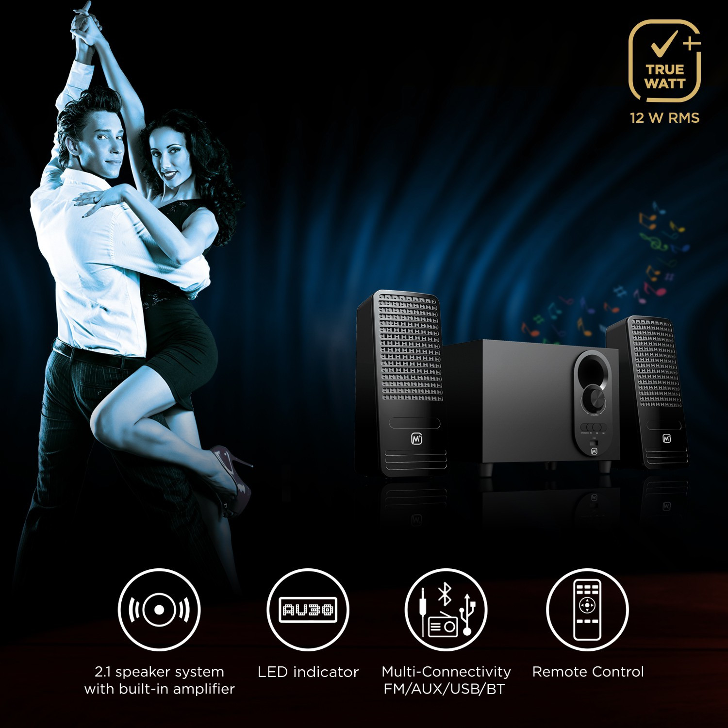 Image of Matata MTM21311 12 W Bluetooth Laptop /Desktop Speaker