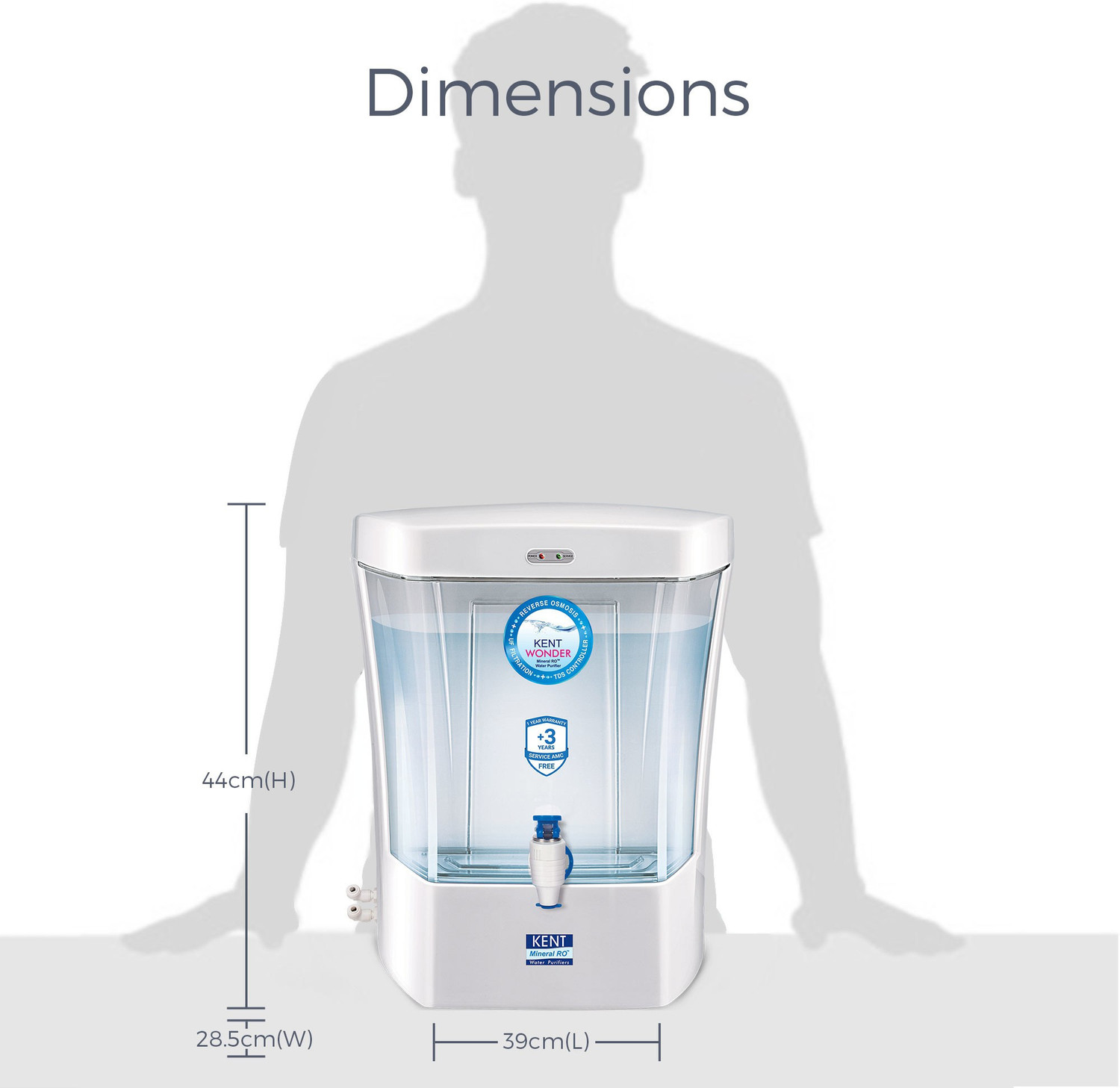 Image of KENT WONDER (11033) 7 L RO + UF Water Purifier